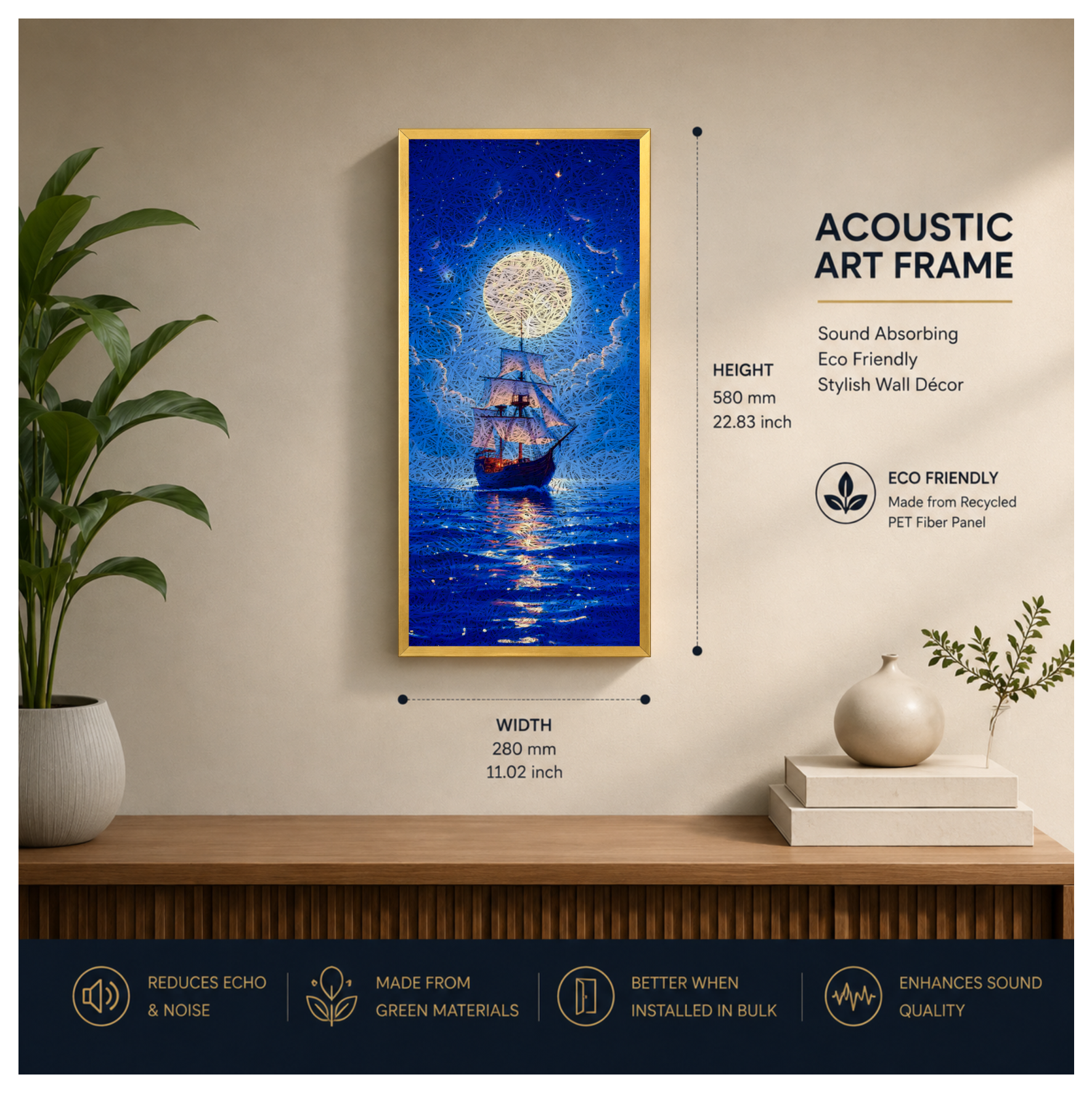 Boat Printed Acoustic Photo Frame