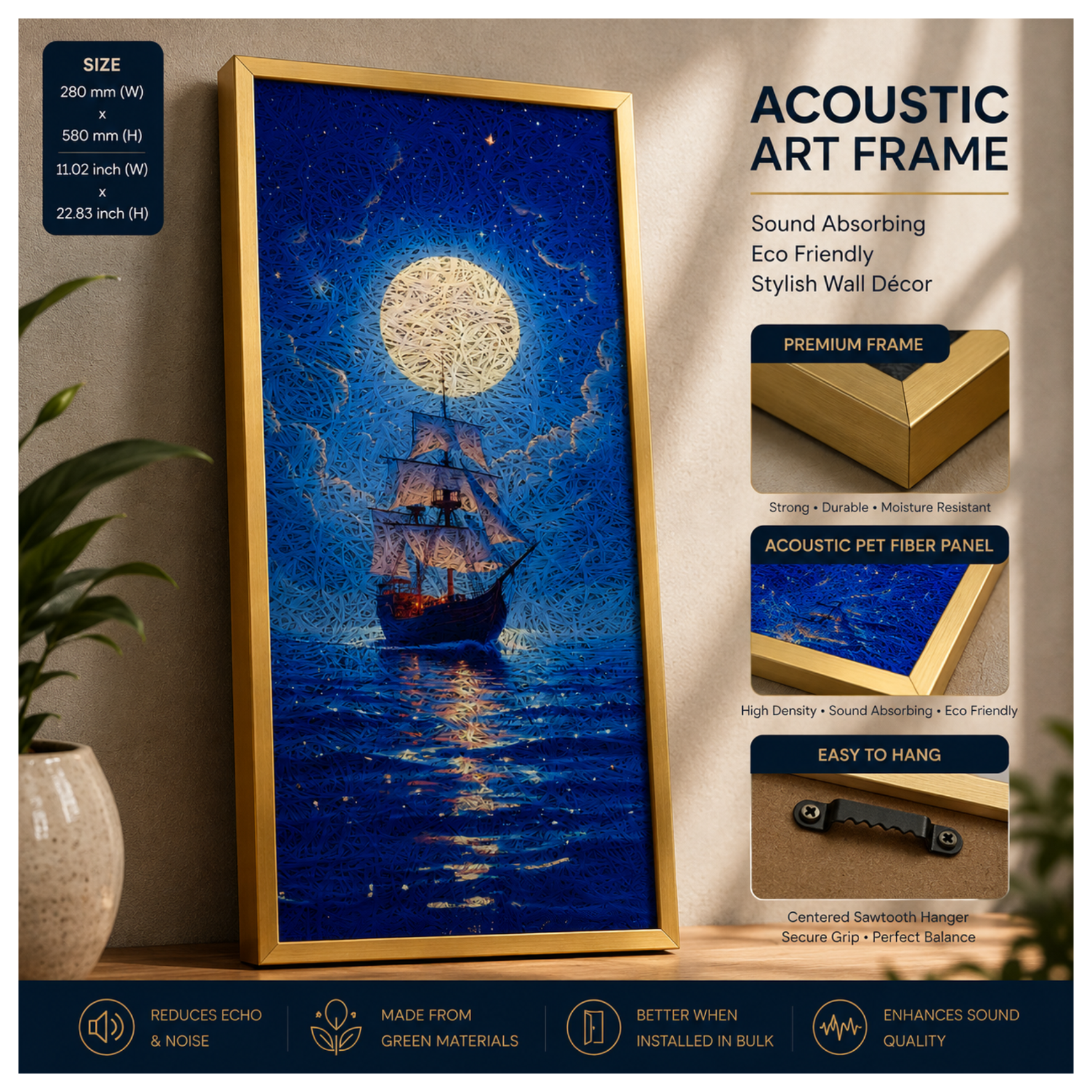 Boat Printed Acoustic Photo Frame view 5