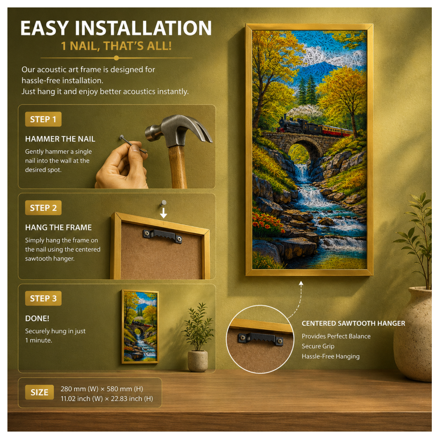 NATURE 1 Printed Acoustic Photo Frame view 3
