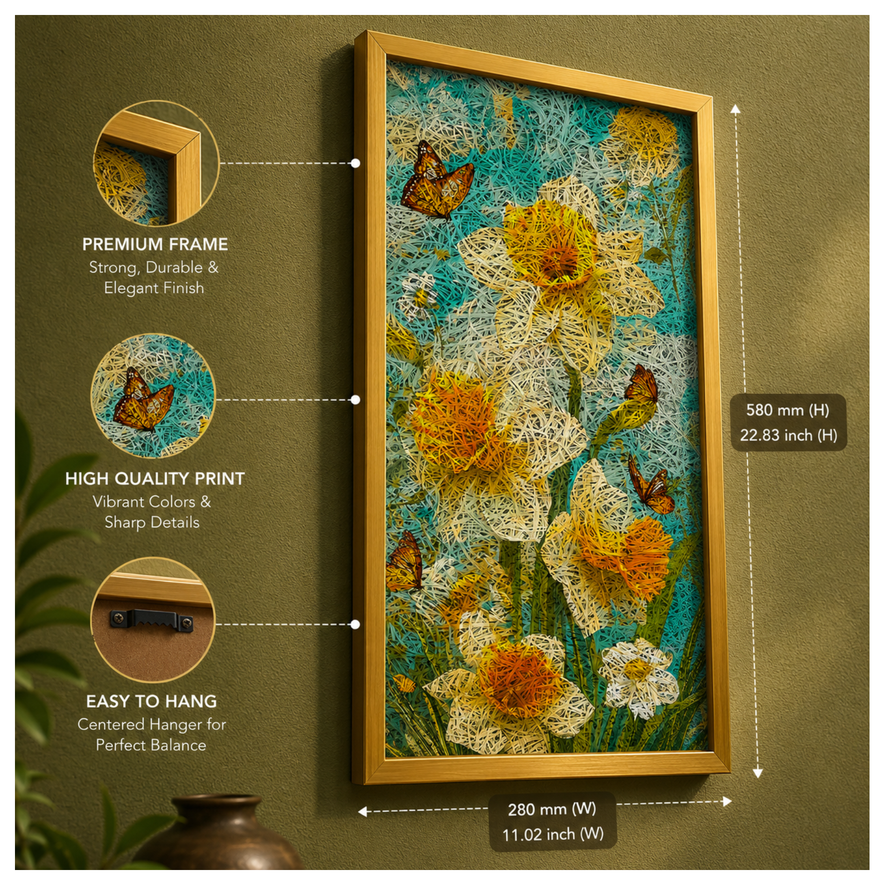 FLOWER 3 Printed Acoustic Photo Frame view 3