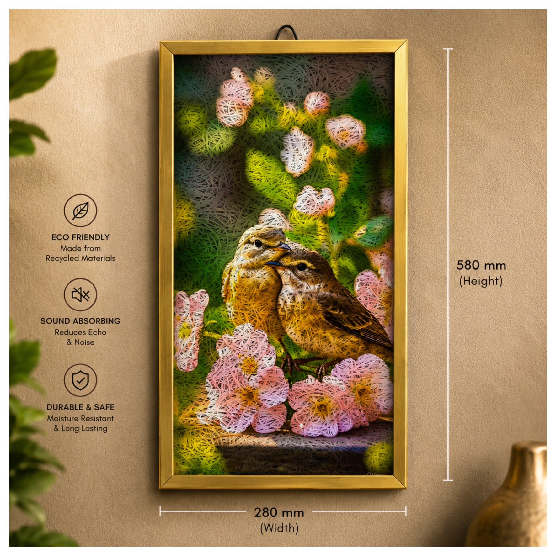 BIRDS 2 Printed Acoustic Photo Frame view 4