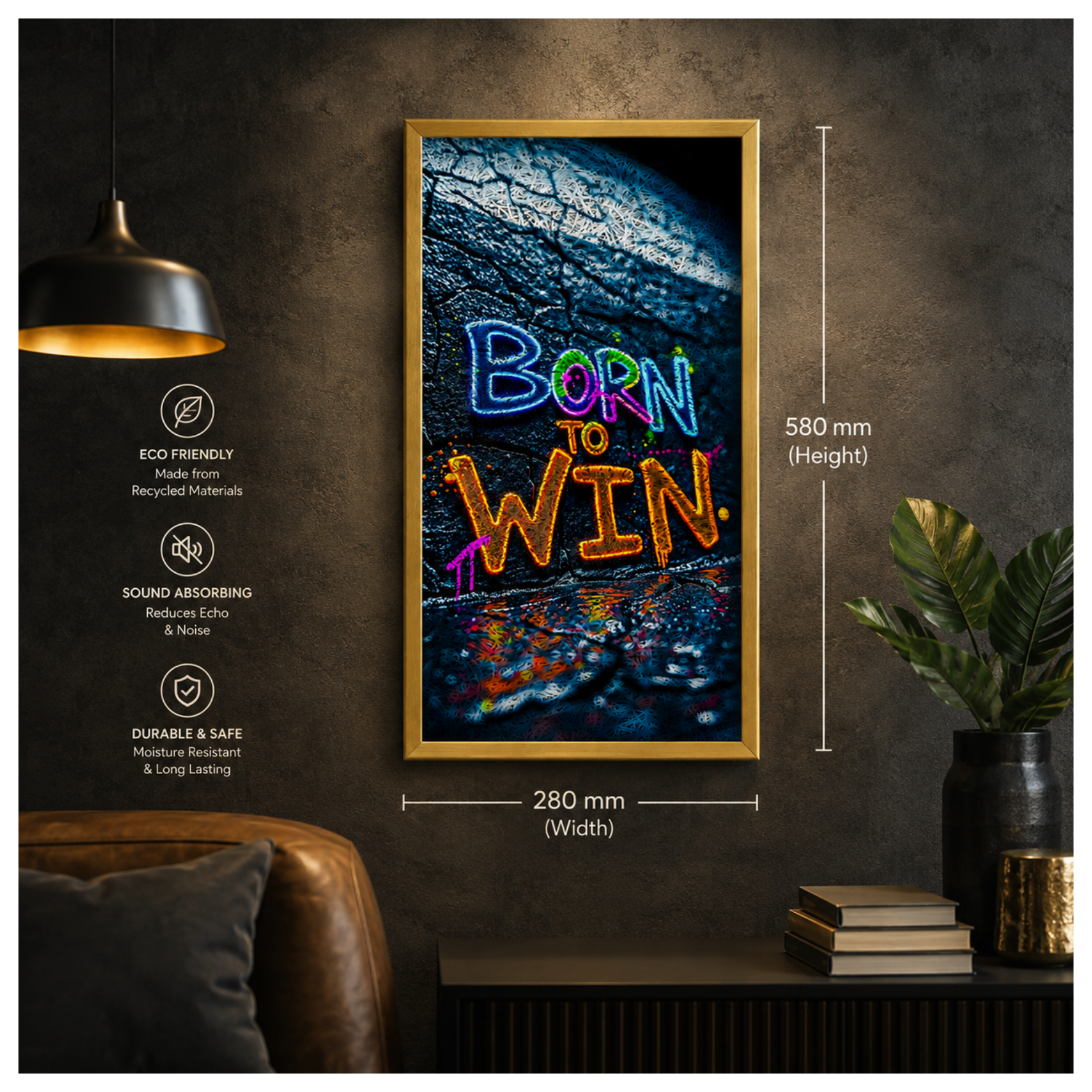 BORN TO WIN Printed Acoustic Photo Frame