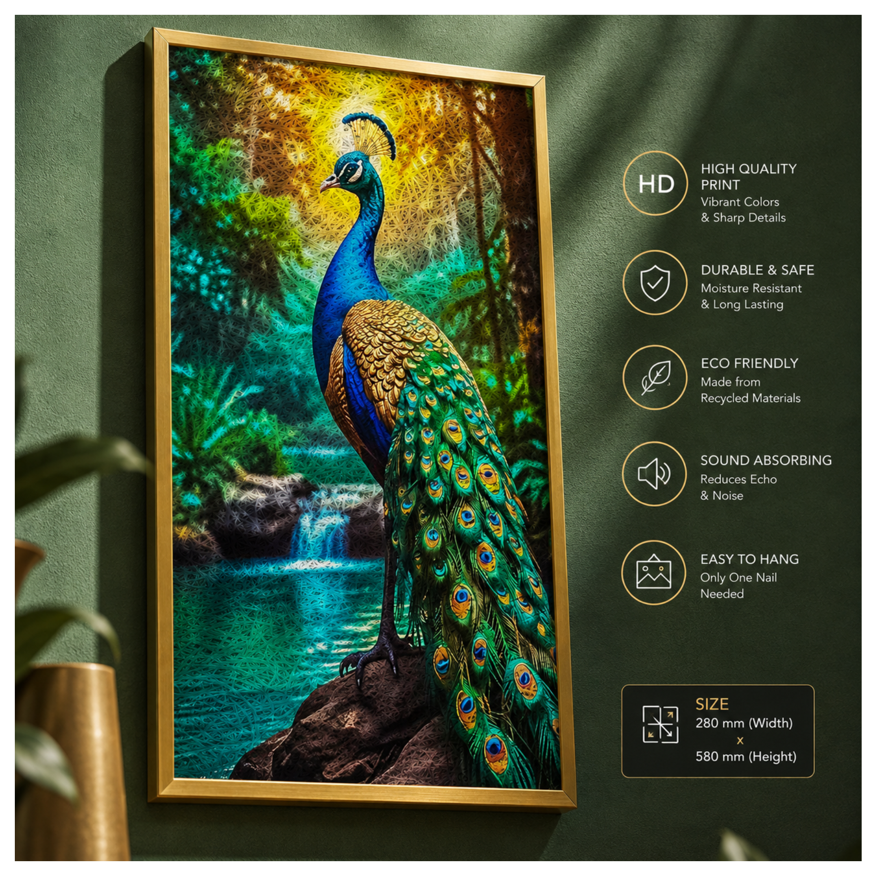 PEACOCK Printed Acoustic Photo Frame view 4