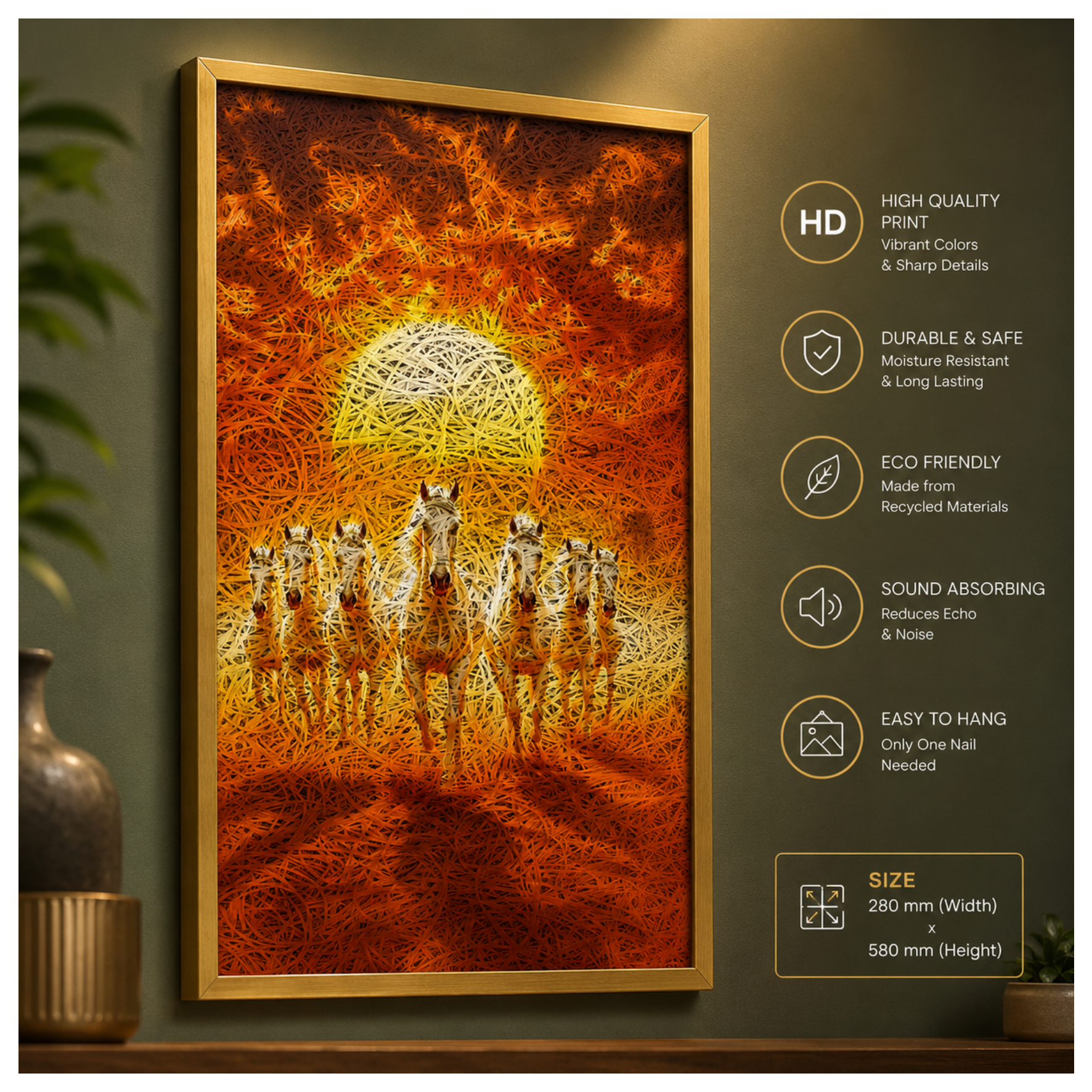 7 HOURSES Printed Acoustic Photo Frame view 4