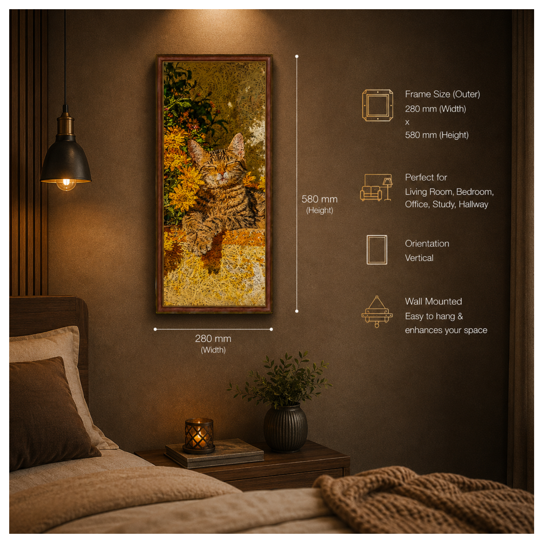 CAT Printed Brown Acoustic Photo Frame view 3