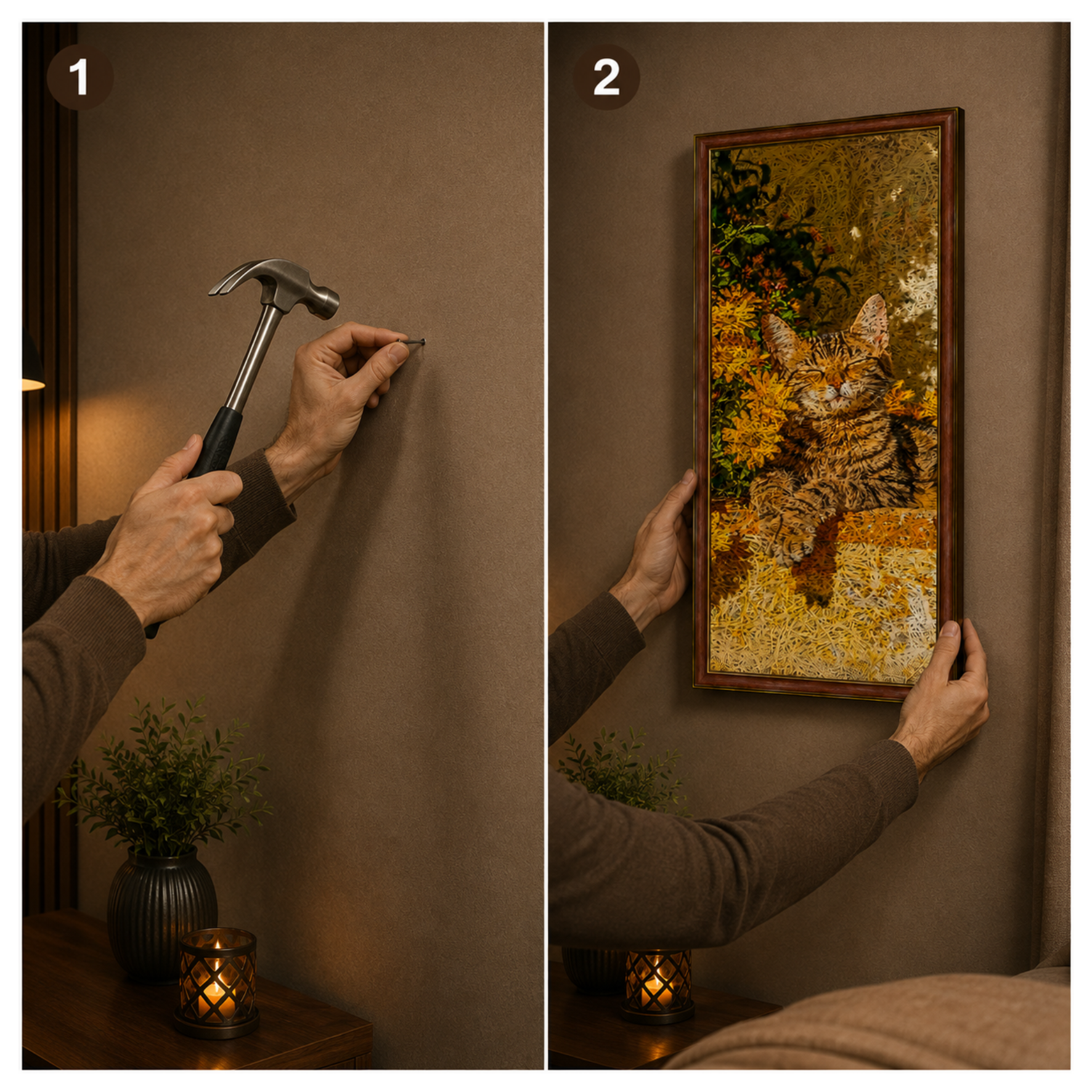 CAT Printed Brown Acoustic Photo Frame view 4