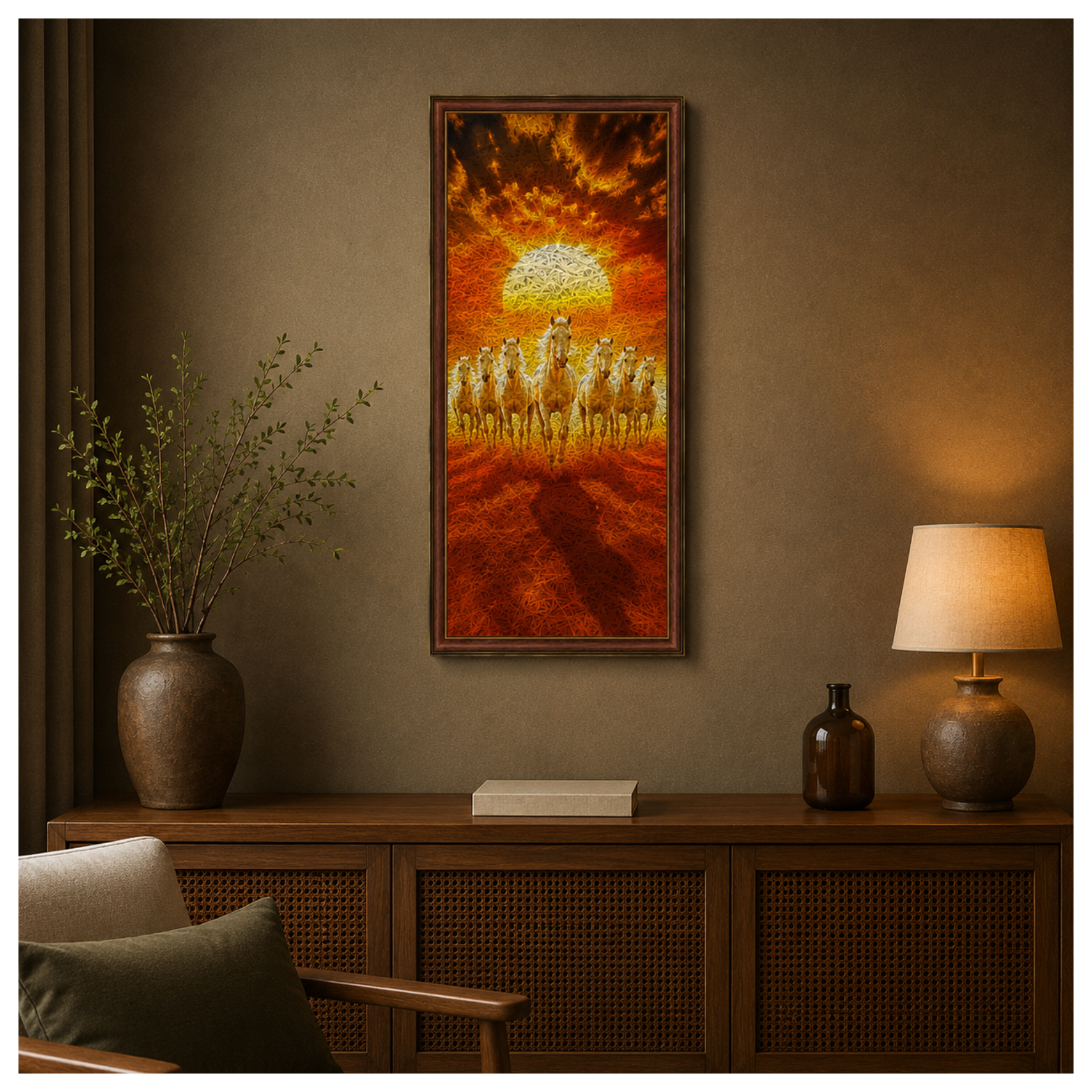 7 HORSES Printed Brown Acoustic Photo Frame view 1