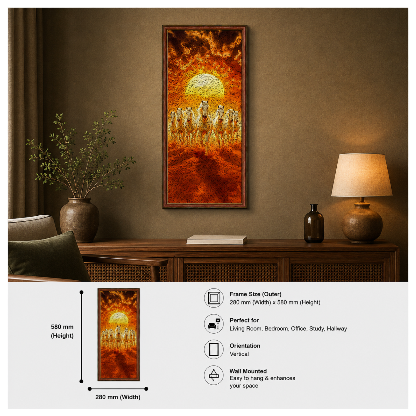 7 HORSES Printed Brown Acoustic Photo Frame view 3