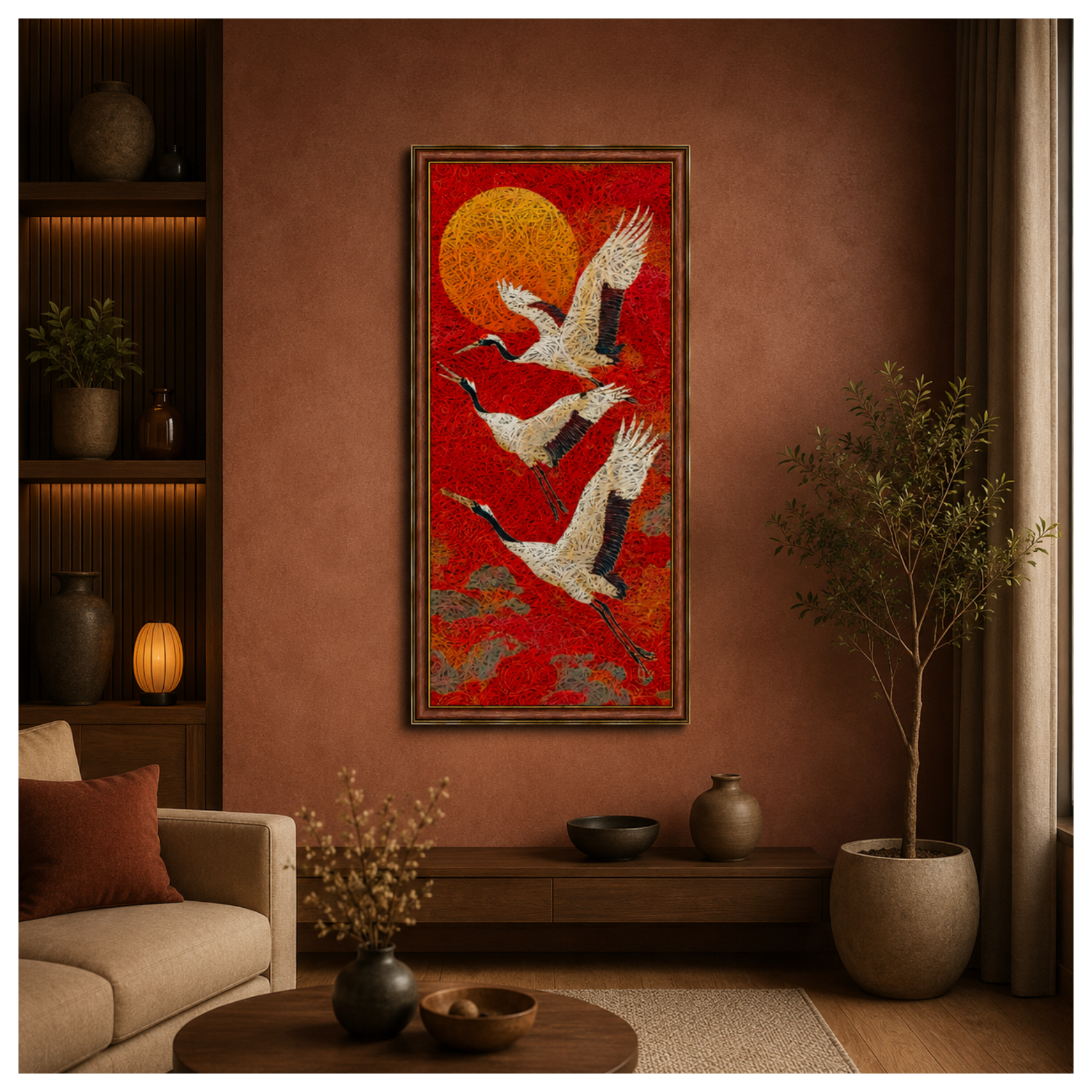 BIRDS 1 Printed Brown Acoustic Photo Frame