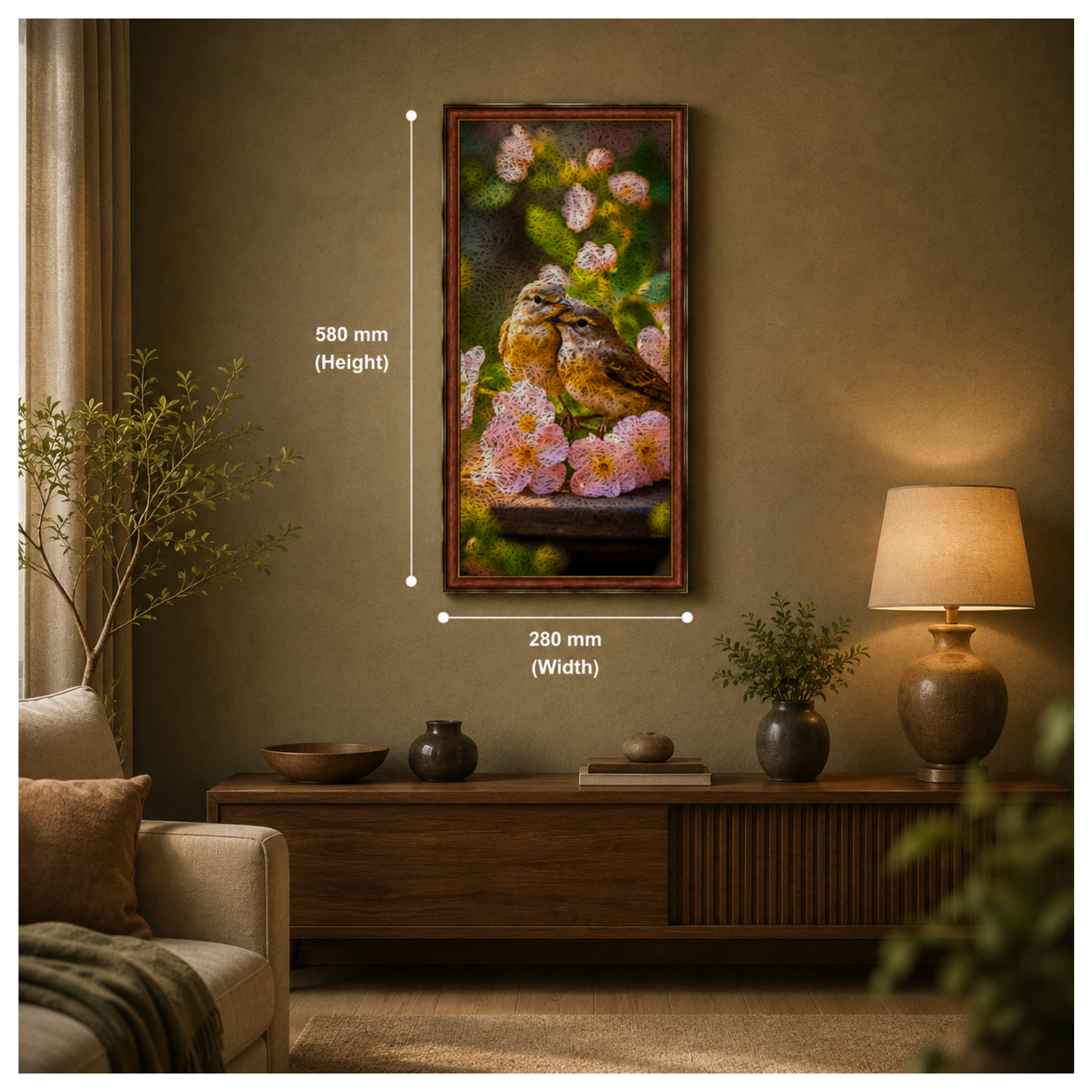 BIRDS 2 Printed Brown Acoustic Photo Frame view 3