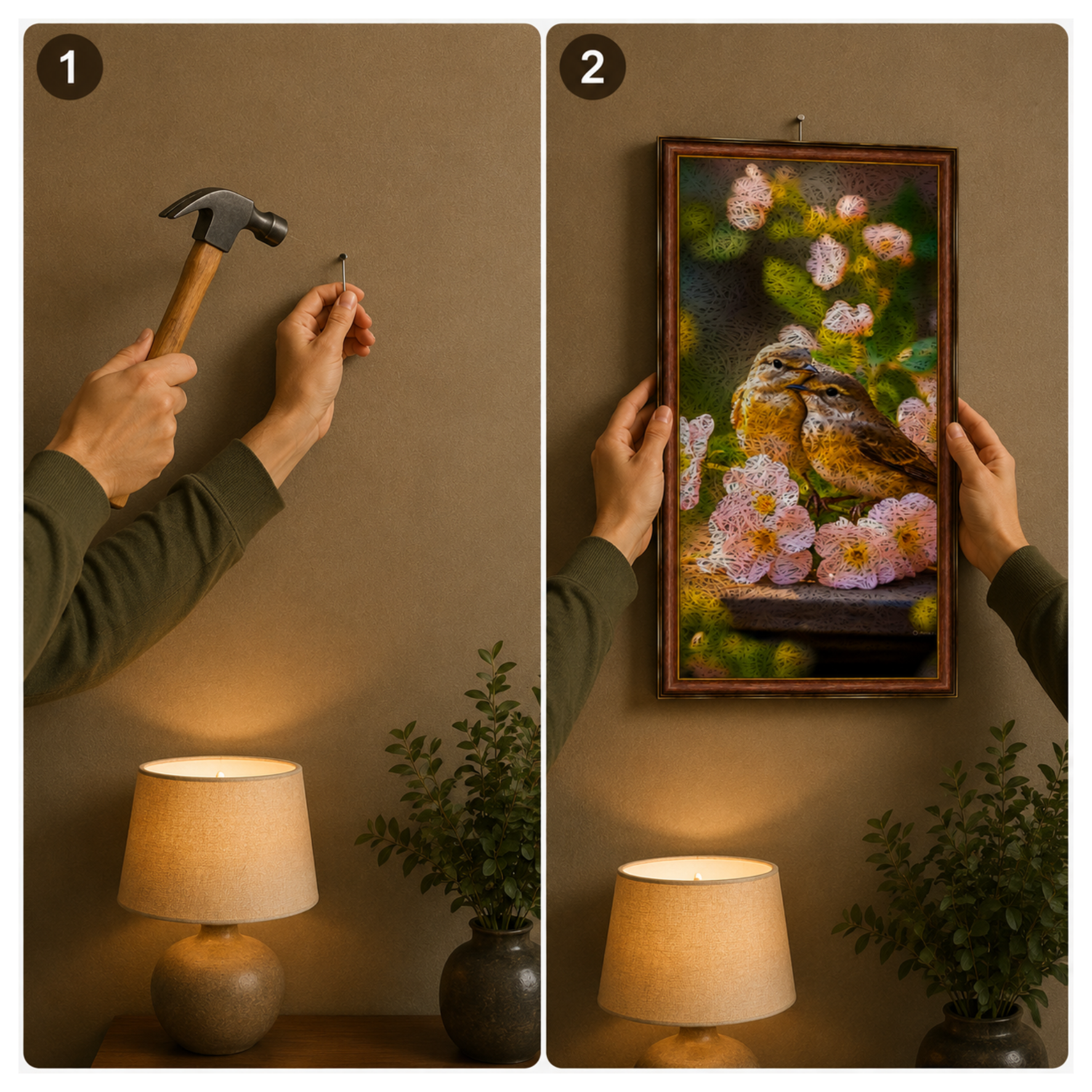 BIRDS 2 Printed Brown Acoustic Photo Frame view 5