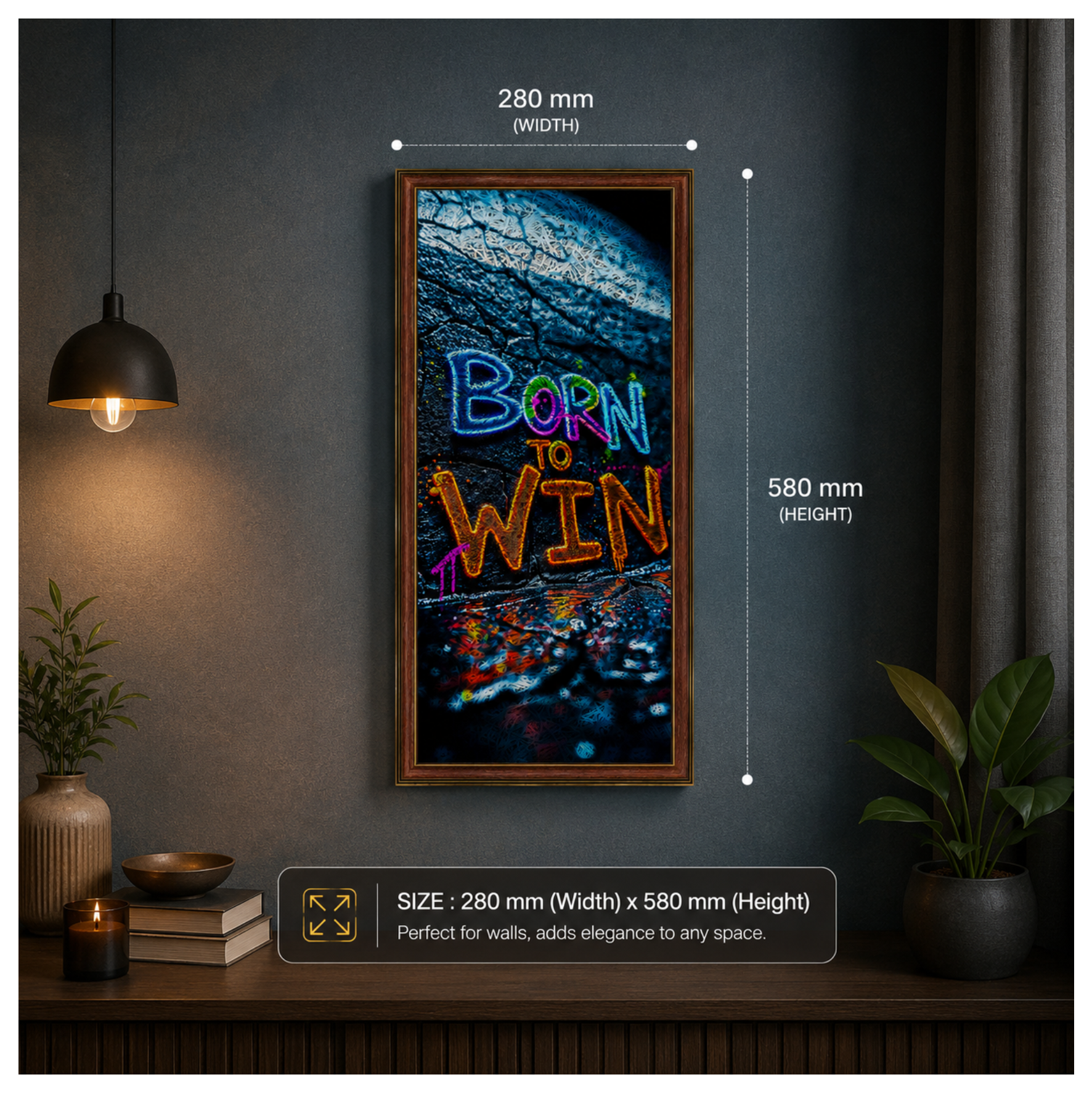BORN TO WIN Printed Brown Acoustic Photo Frame view 3