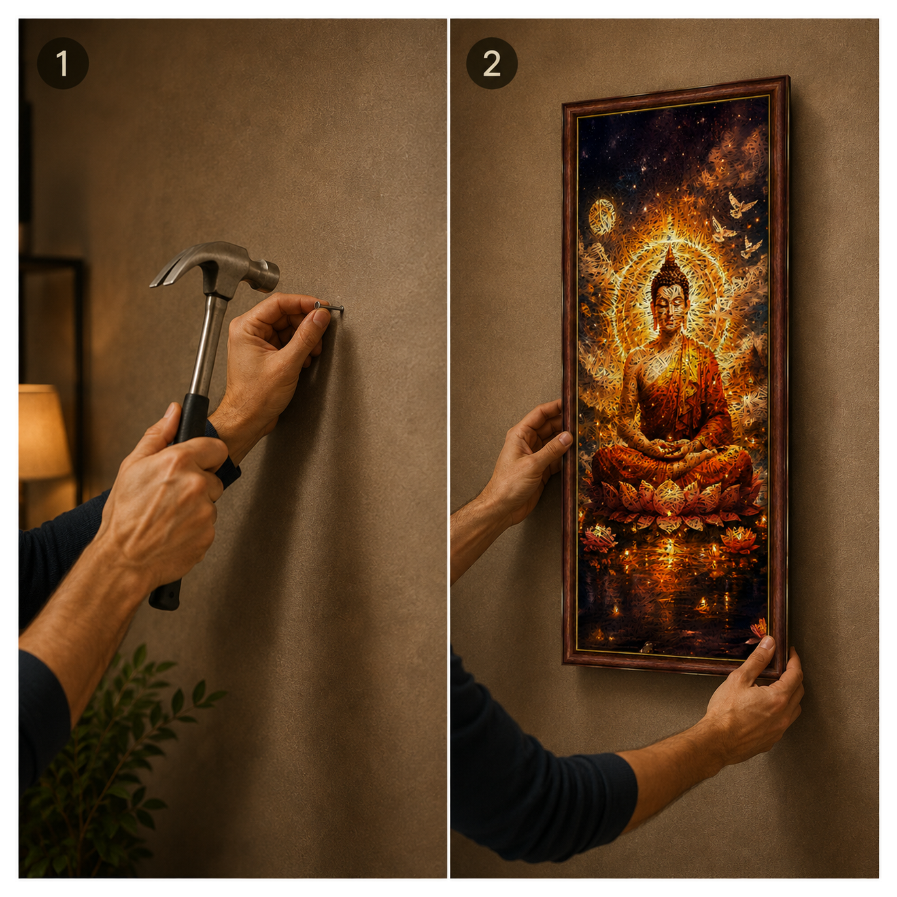 Buddha Printed Brown Acoustic Photo Frame view 4