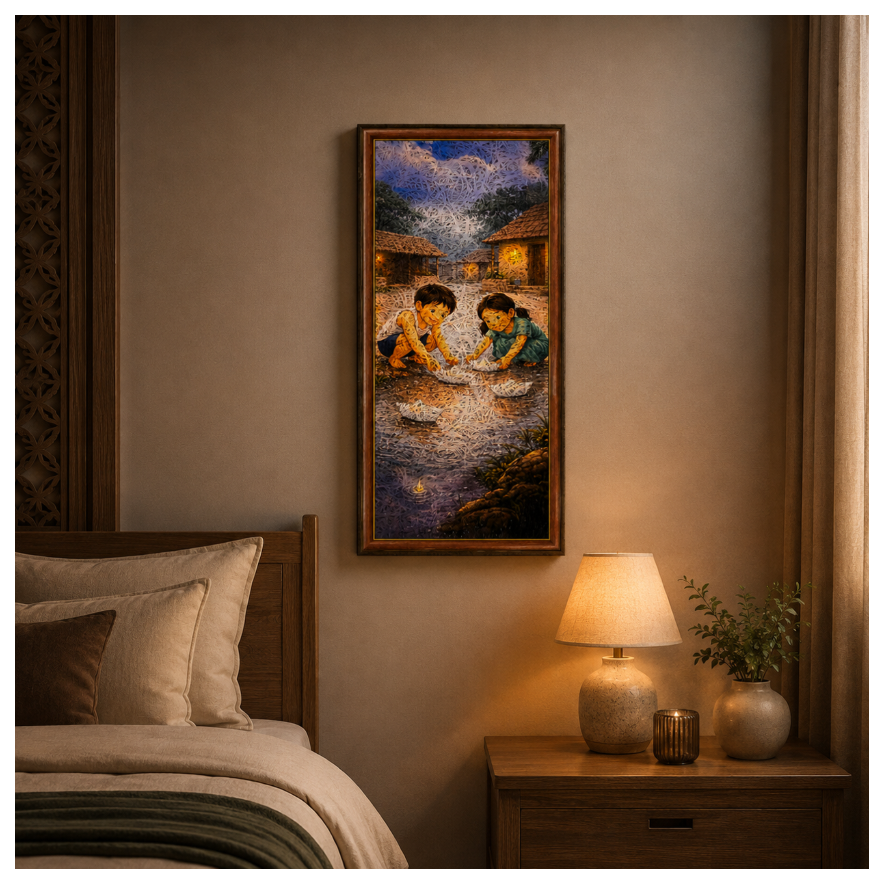 Child Boat Brown Acoustic Photo Frame view 1