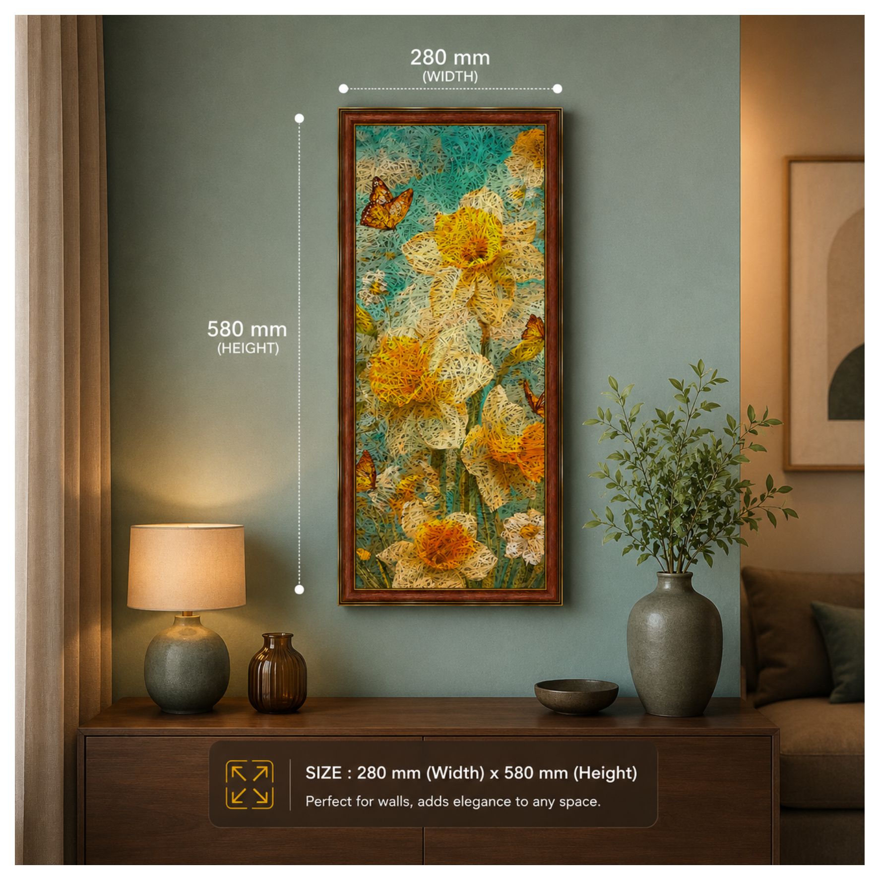 FLOWER 3 Printed Brown Acoustic Photo Frame
