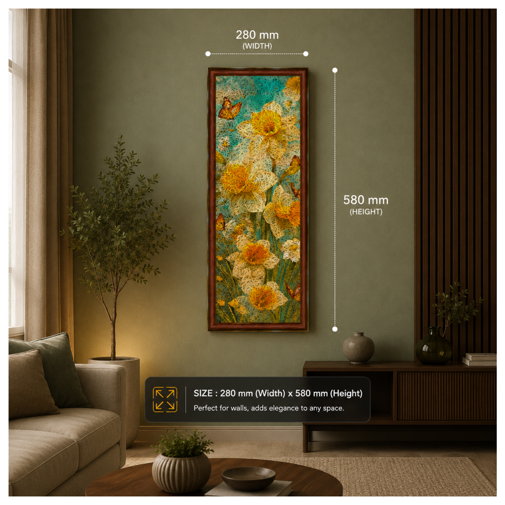 FLOWER 3 Printed Brown Acoustic Photo Frame view 4
