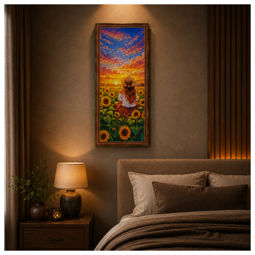 Sky Girl Printed Brown Acoustic Photo Frame