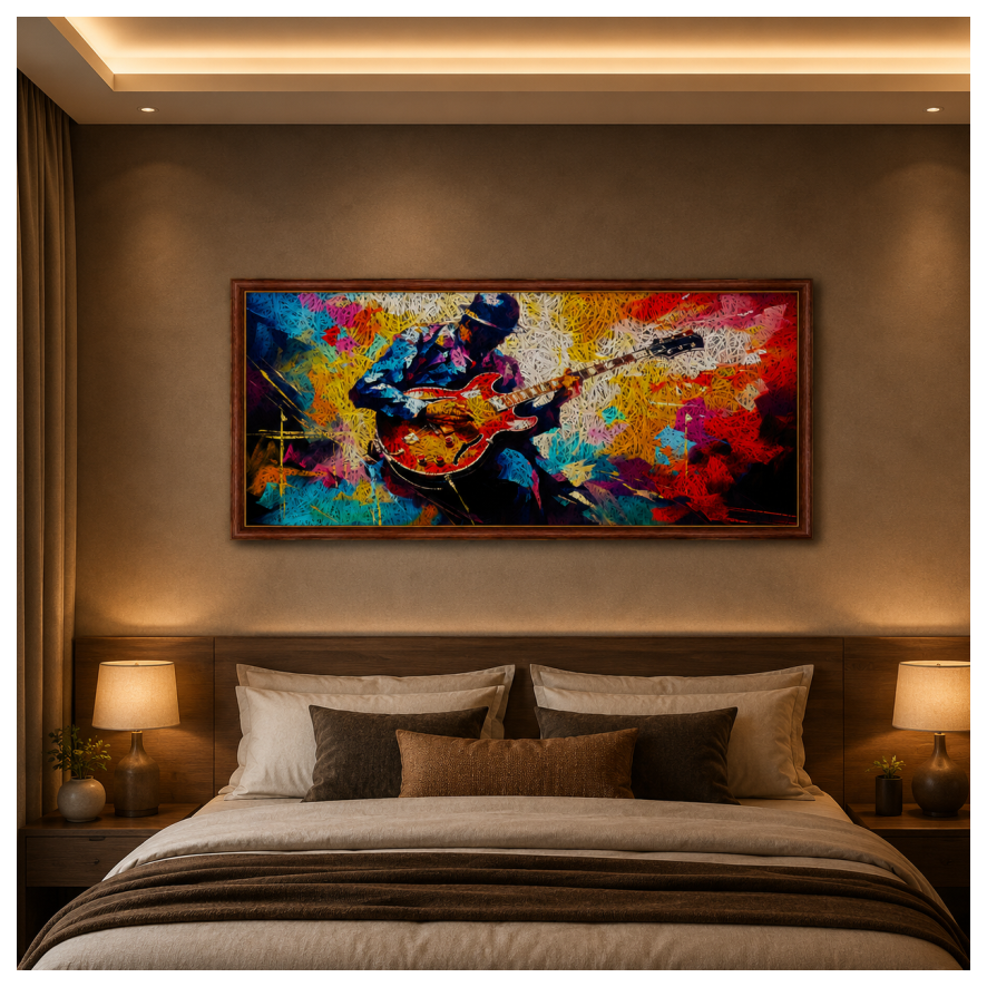 Guitar Printed Brown Acoustic Photo Frame