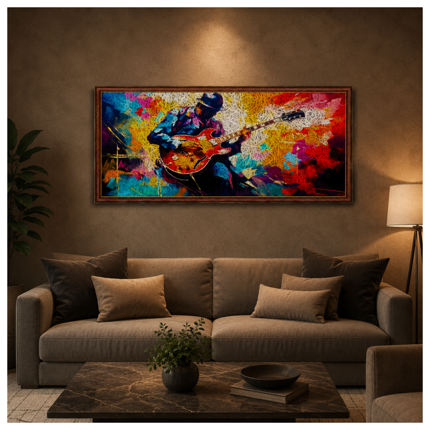 Guitar Printed Brown Acoustic Photo Frame view 3