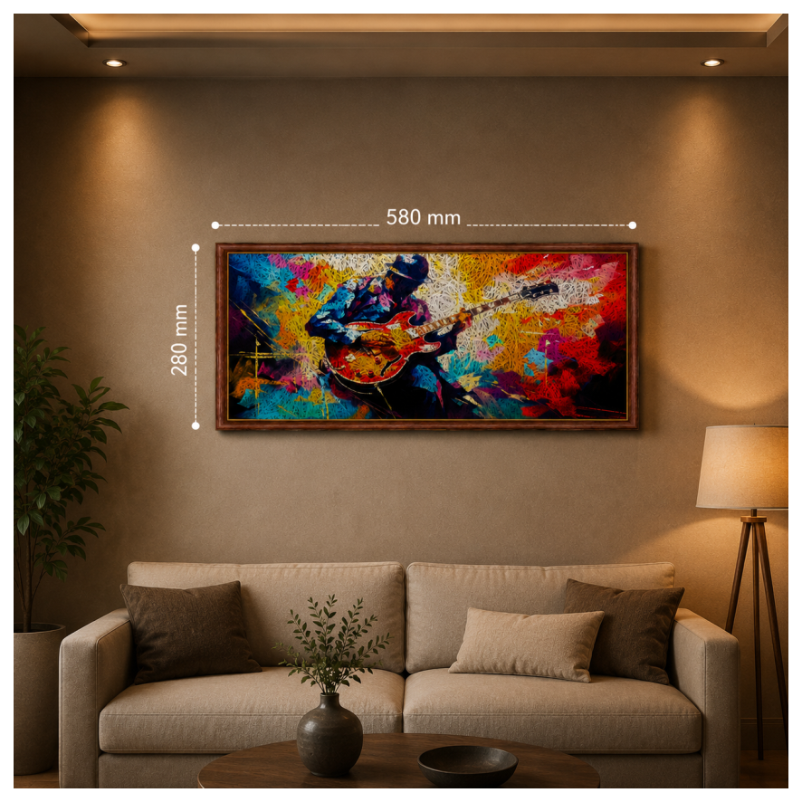 Guitar Printed Brown Acoustic Photo Frame view 4
