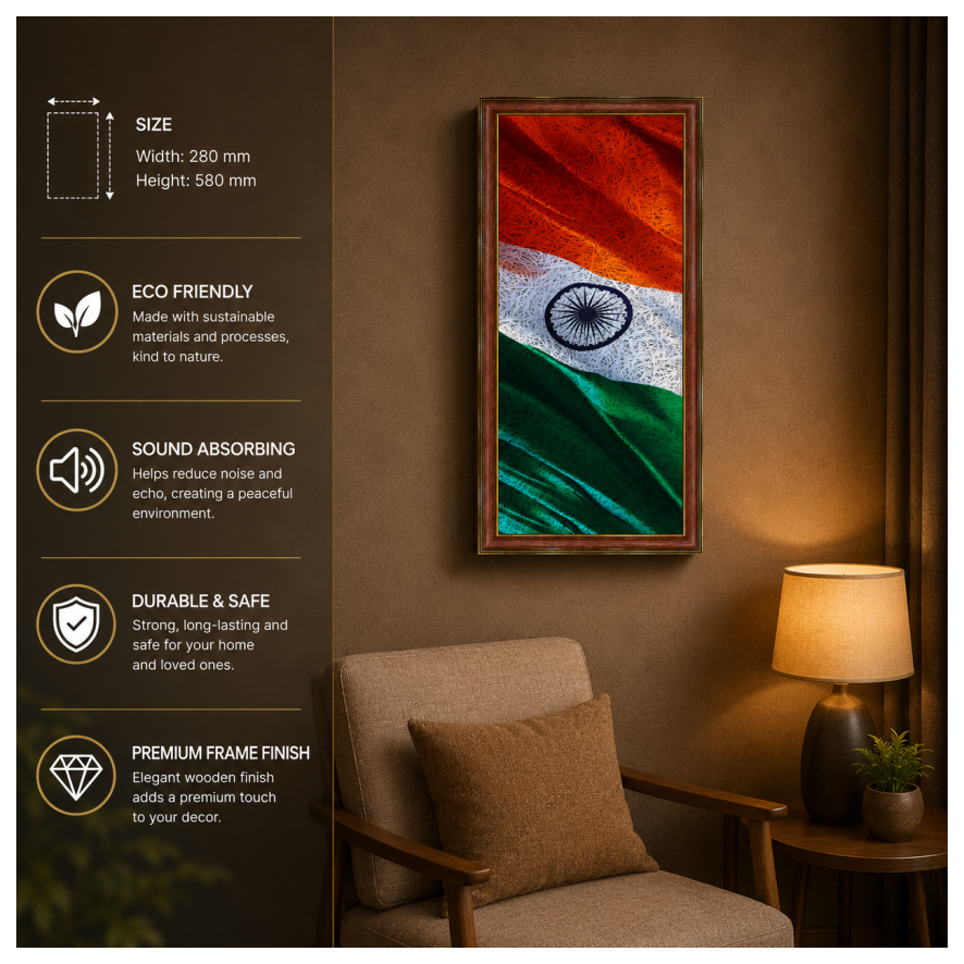 Tiranga Printed Brown Acoustic Photo Frame view 4