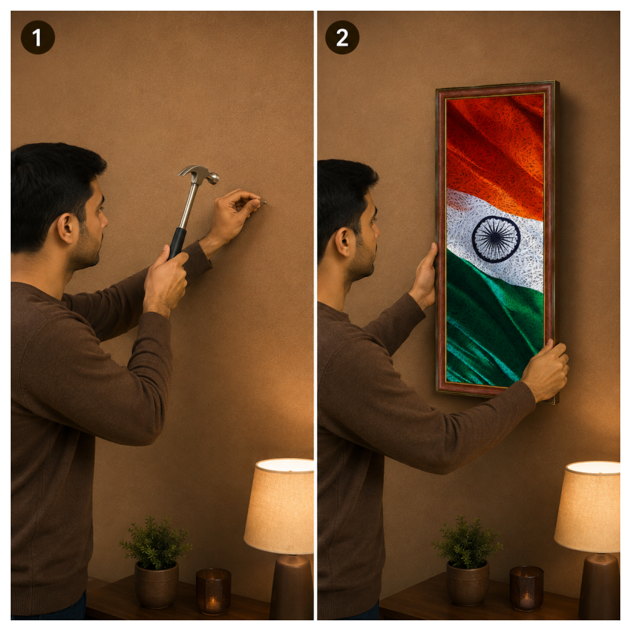 Tiranga Printed Brown Acoustic Photo Frame view 5