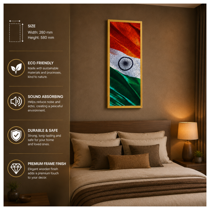 Tiranga Printed New Gold Acoustic Photo Frame view 3