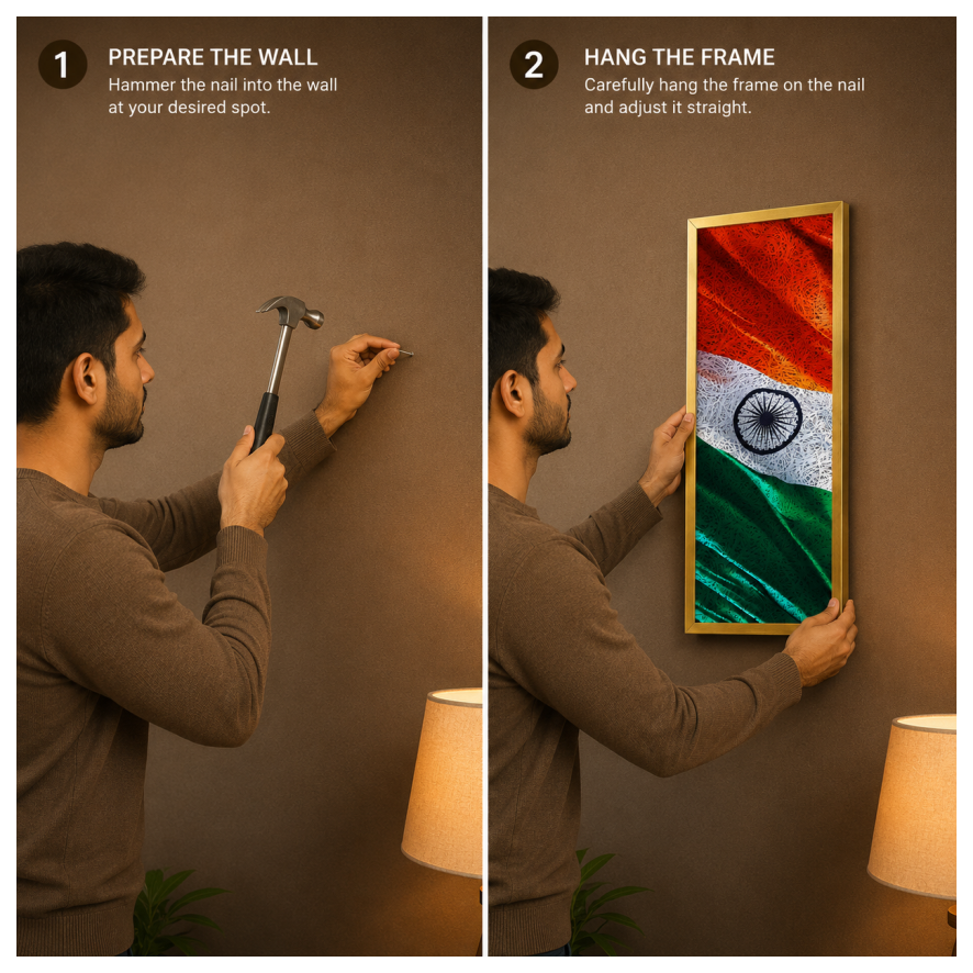 Tiranga Printed New Gold Acoustic Photo Frame view 5