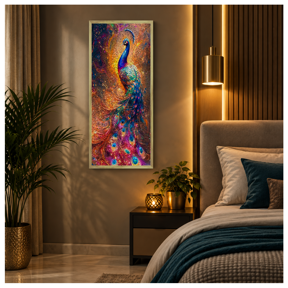 Peacock Old Gold Acoustic Photo Frame