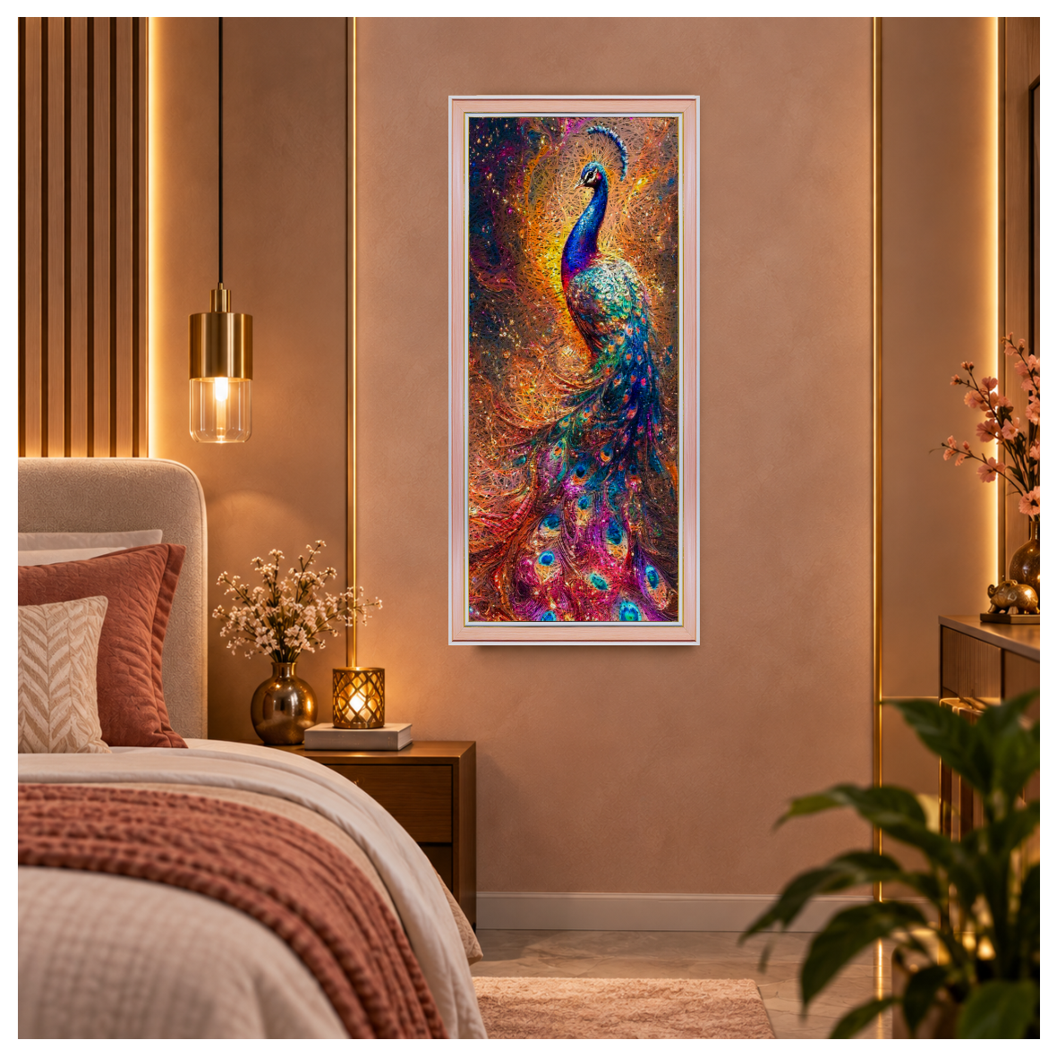 Peacock Pink Acoustic Photo Frame view 4