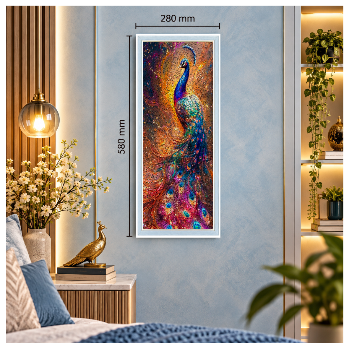 Peacock Sky Blue Acoustic Photo Frame view 3