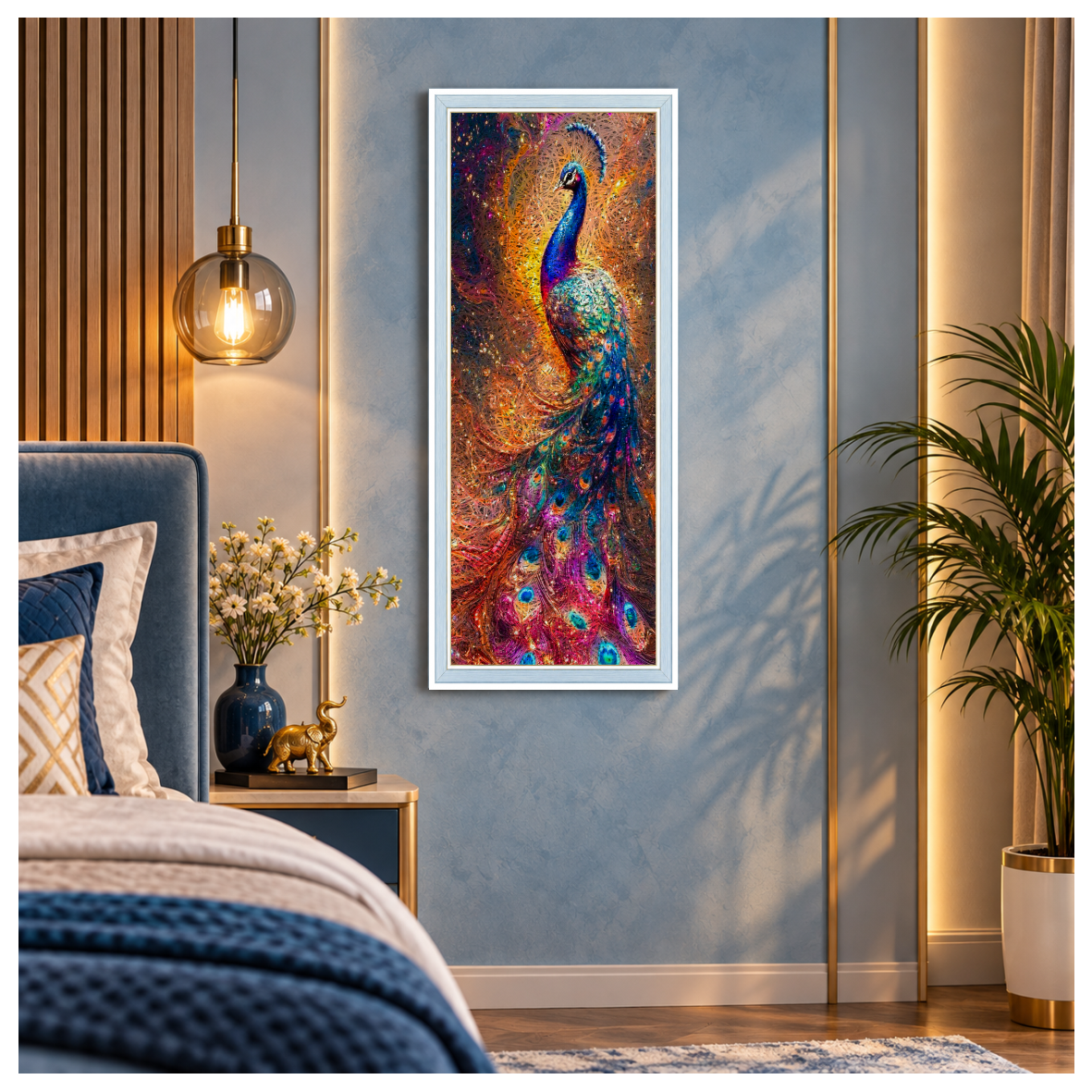 Peacock Sky Blue Acoustic Photo Frame