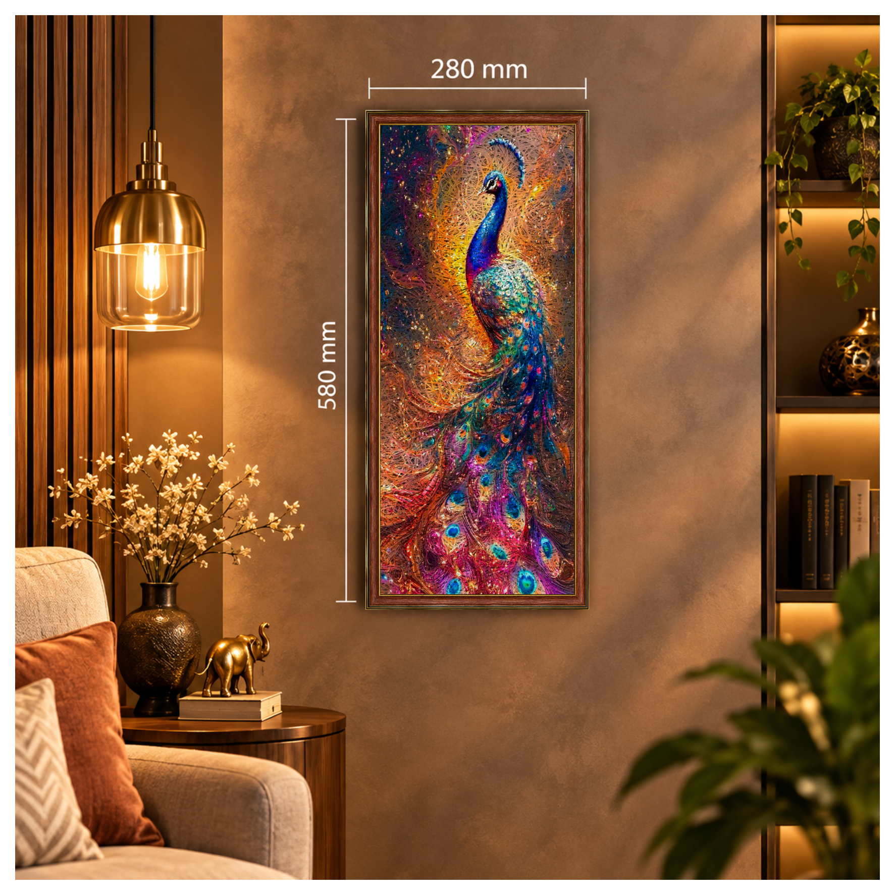 Peacock Brown 2 Acoustic Photo Frame view 3