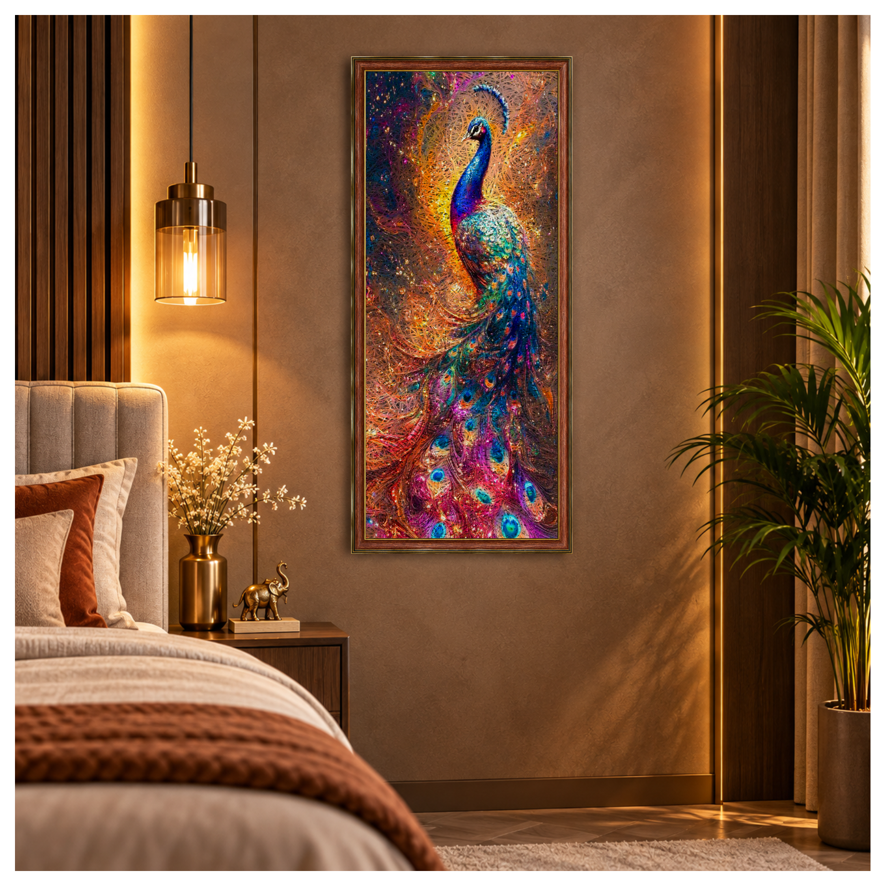 Peacock Brown 2 Acoustic Photo Frame