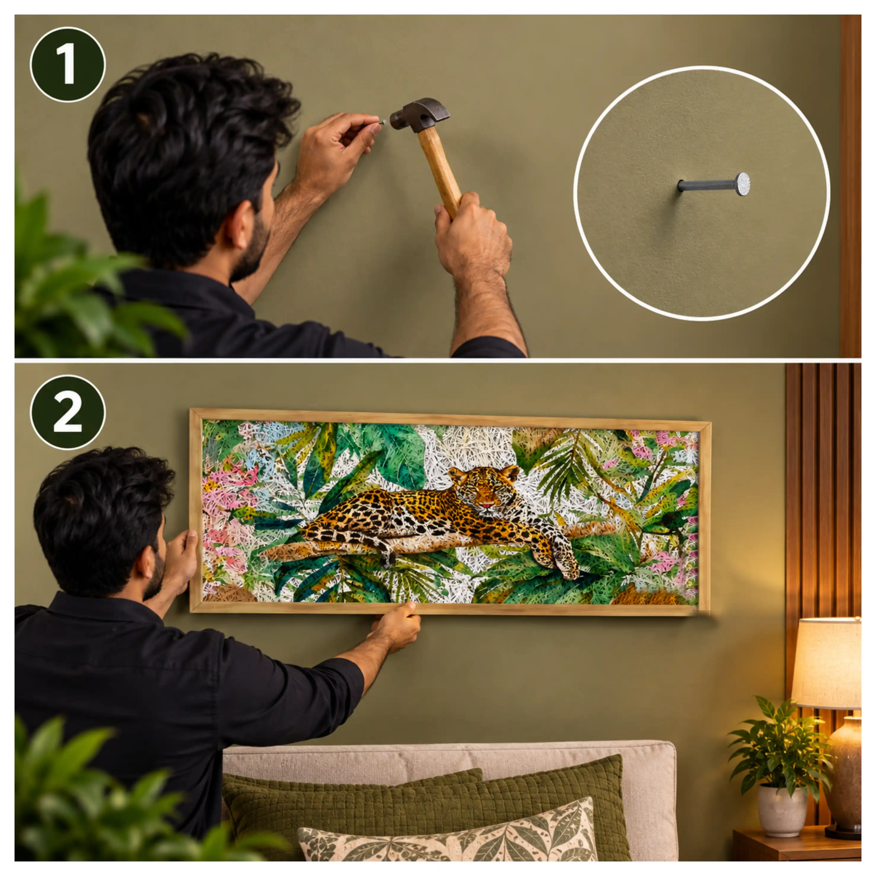 Leopard Old Gold Acoustic Photo Frame view 4