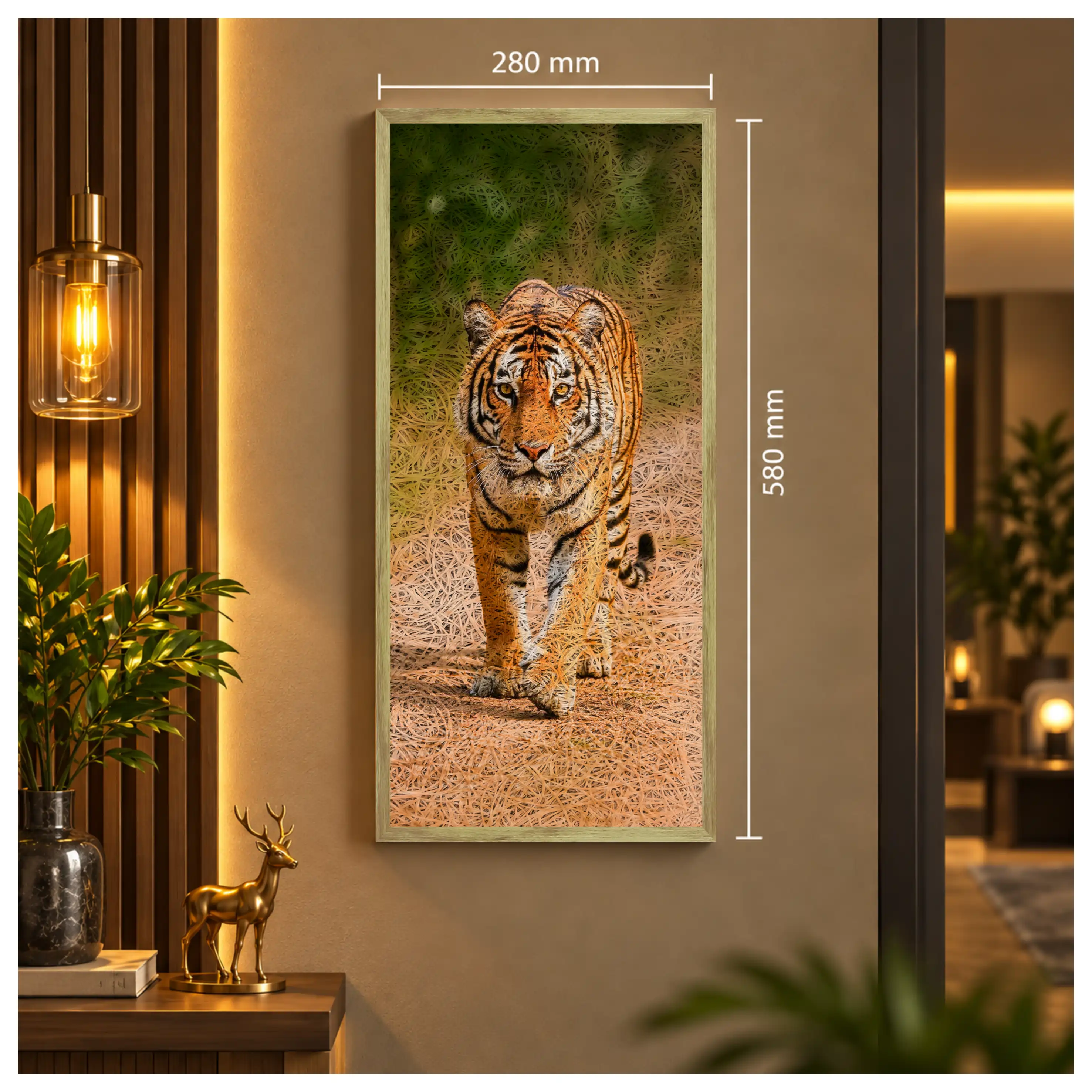 Lion-1 Old Gold Acoustic Photo Frame view 3
