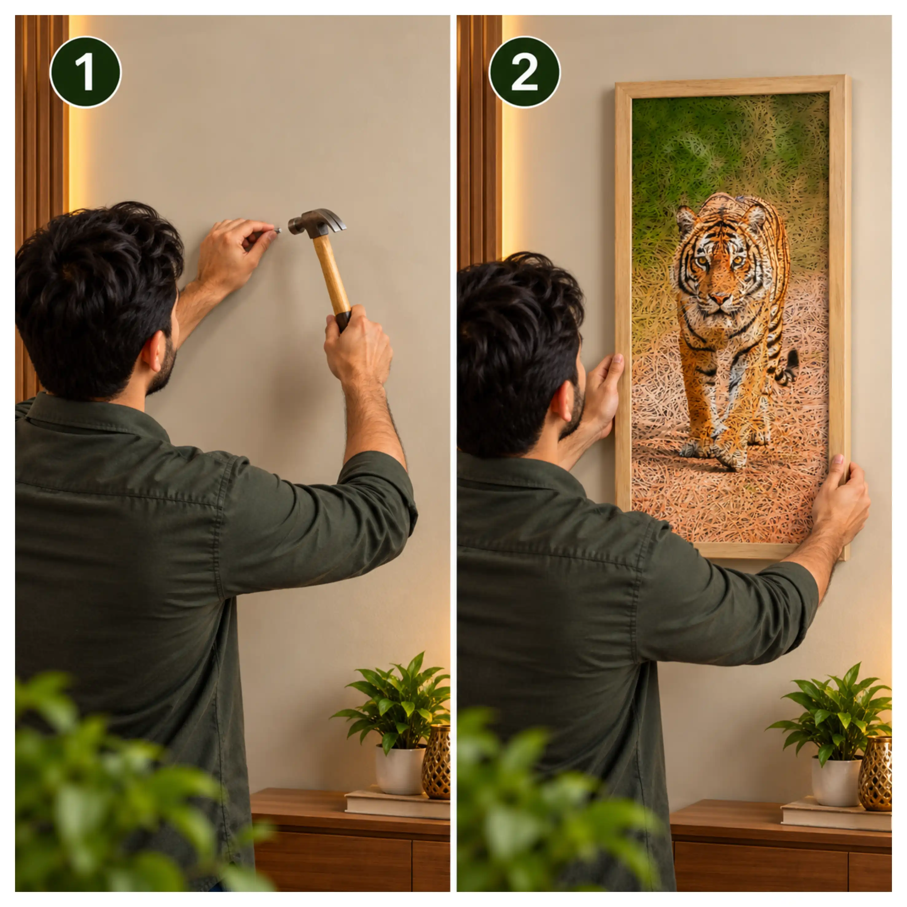Lion-1 Old Gold Acoustic Photo Frame view 4