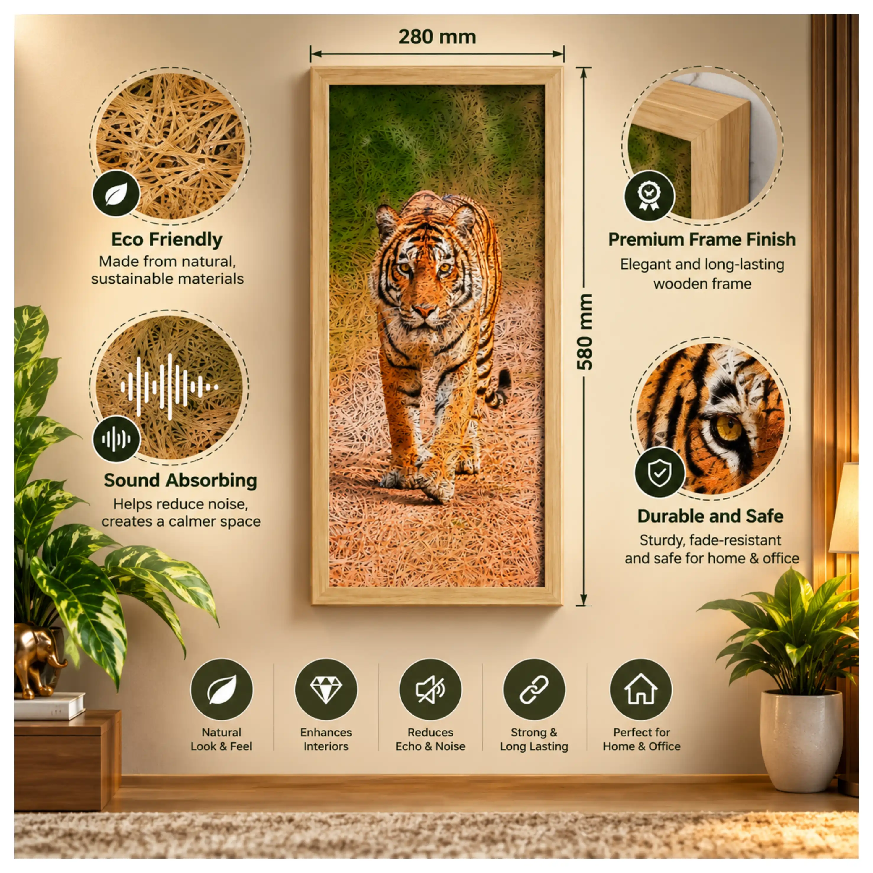 Lion-1 Old Gold Acoustic Photo Frame view 5
