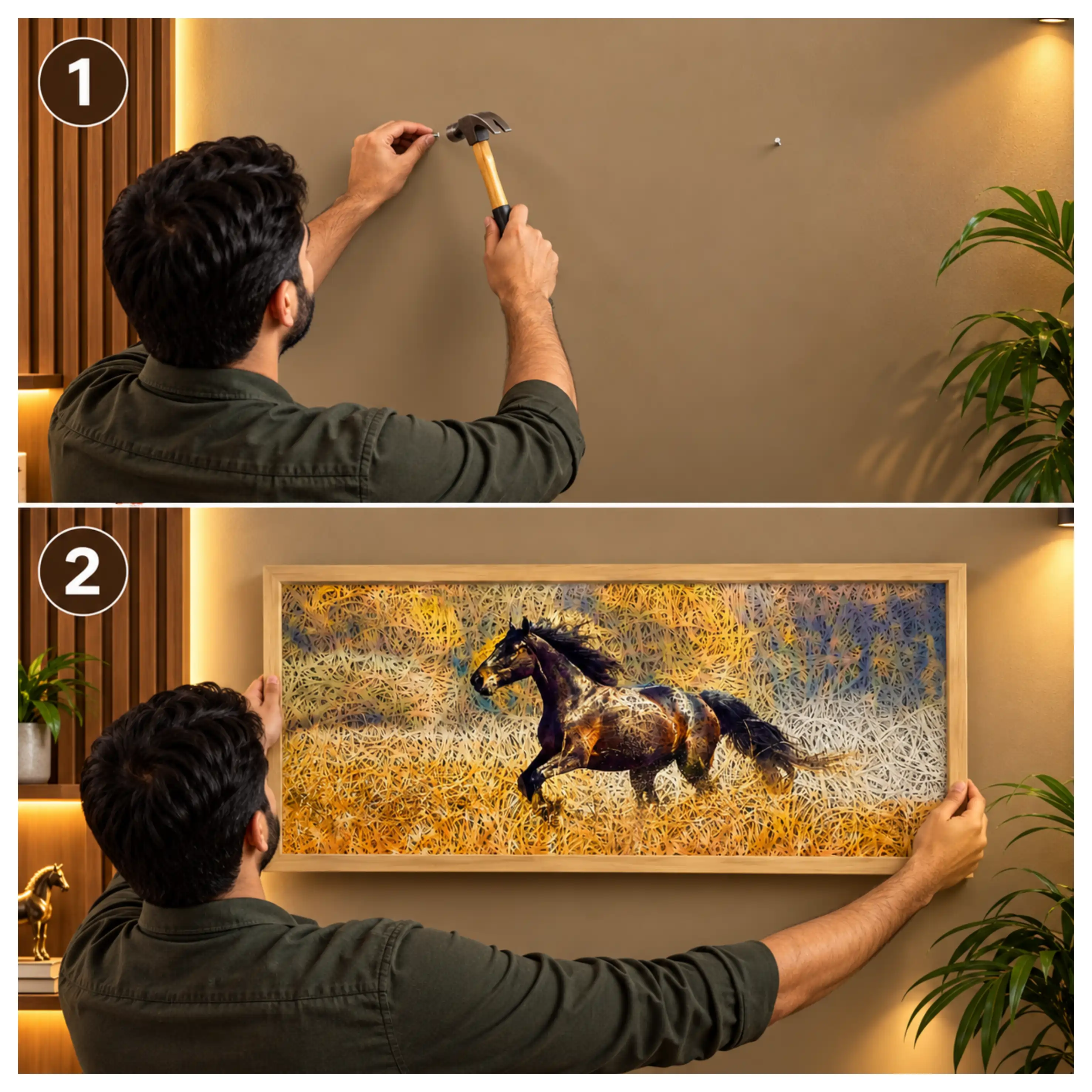 Black Horse Old Gold Acoustic Photo Frame view 4