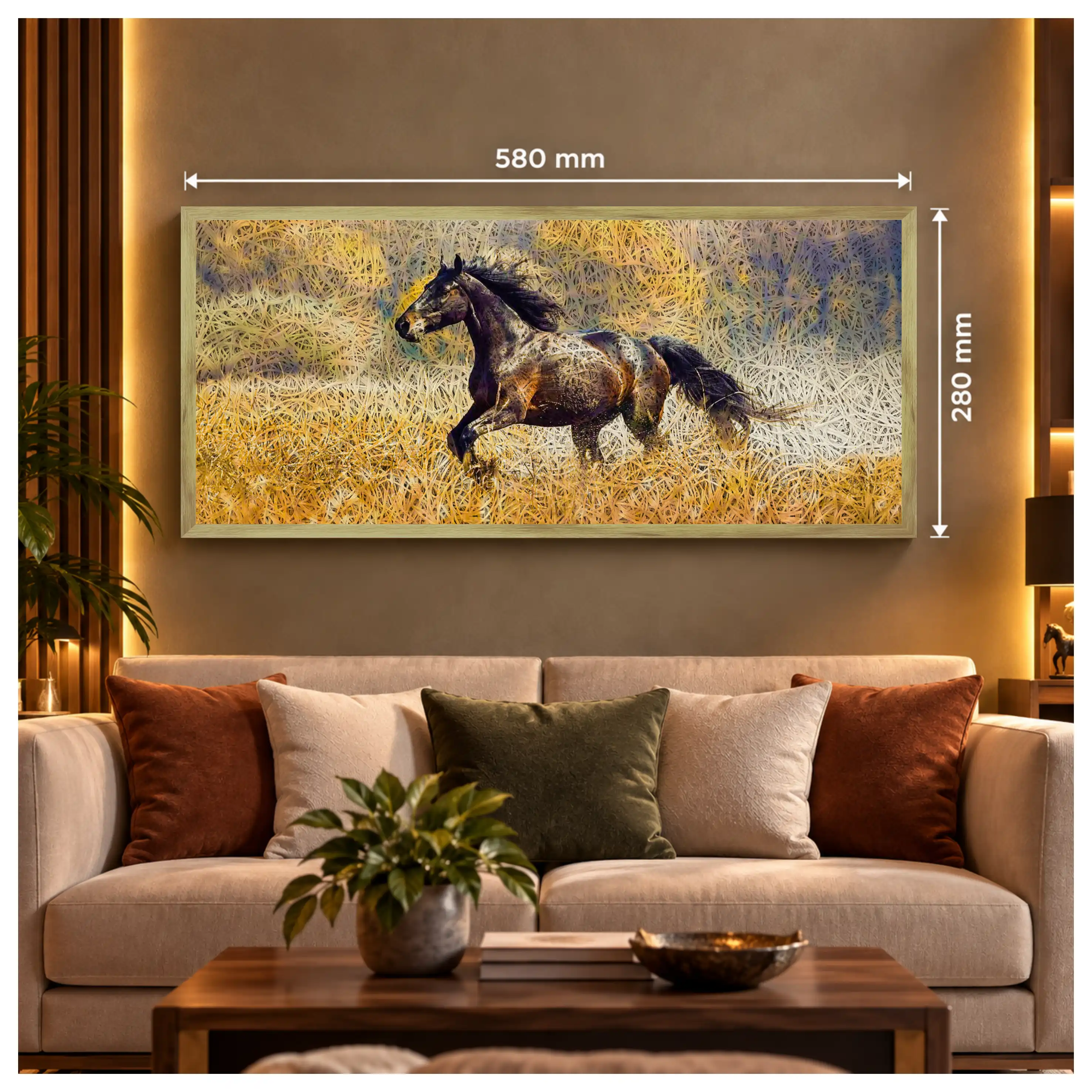 Black Horse Old Gold Acoustic Photo Frame view 3