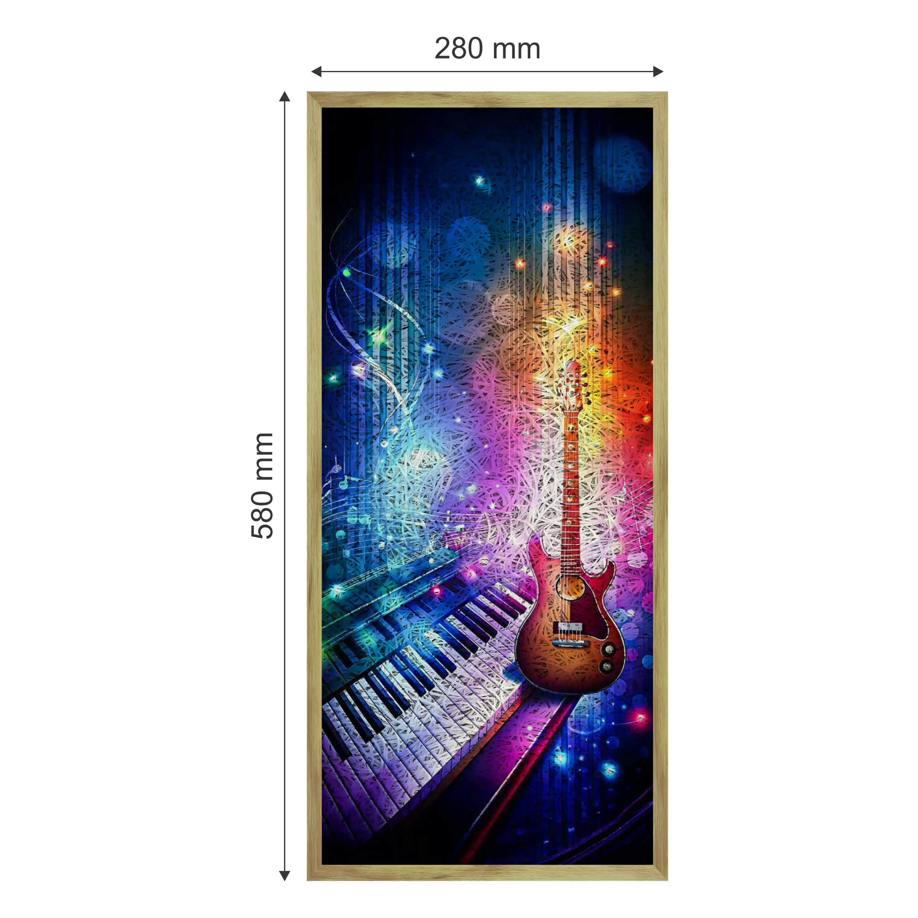 Guitar Piano Old Gold Acoustic Photo Frame view 2