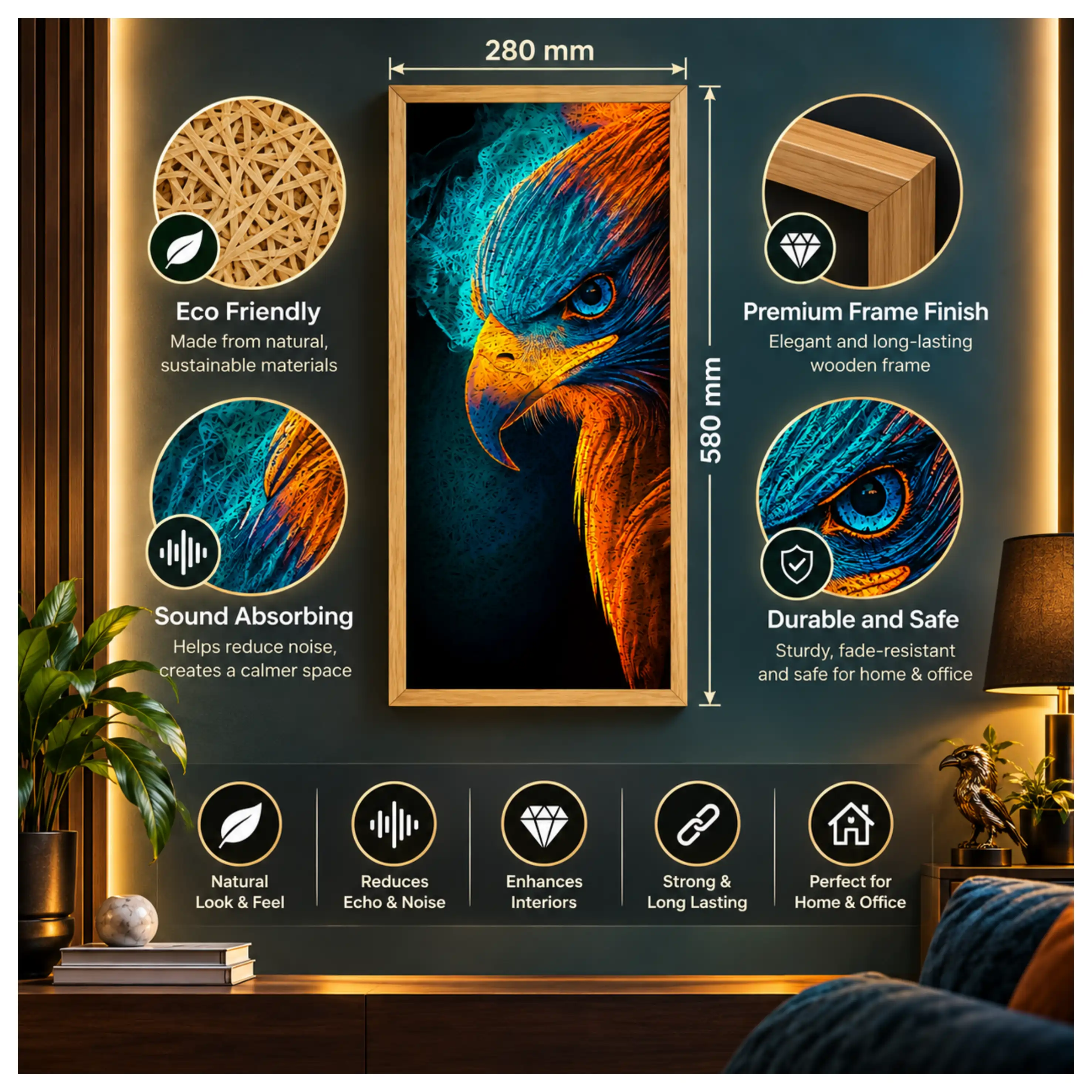 Eagle Old Gold Acoustic Photo Frame view 4
