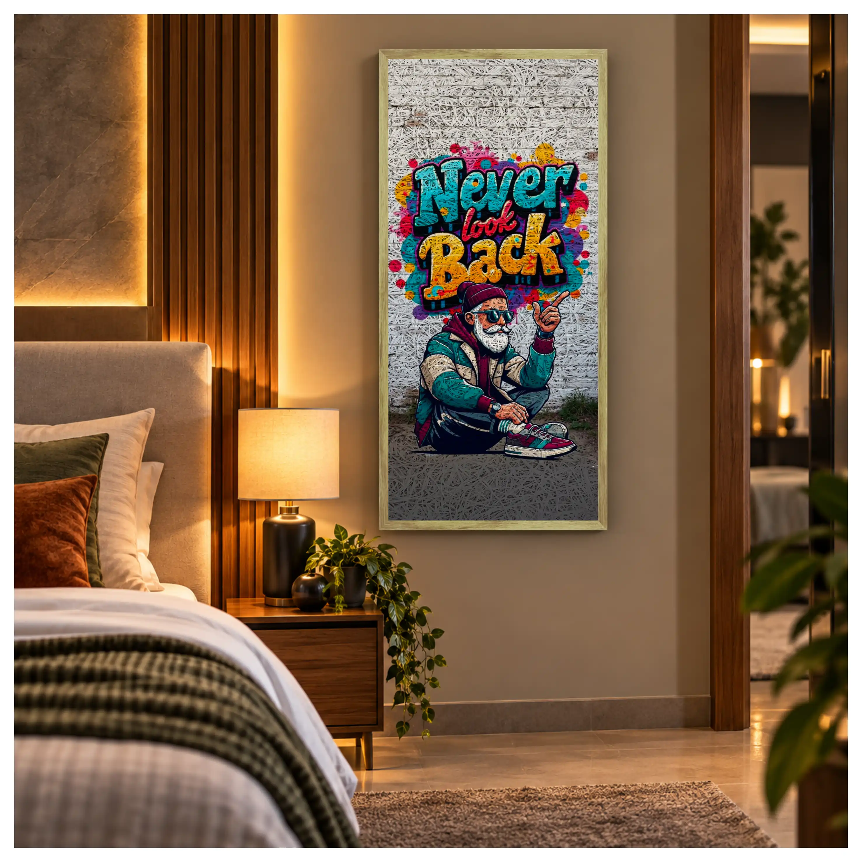 Never Look Back Old Gold Acoustic Photo Frame