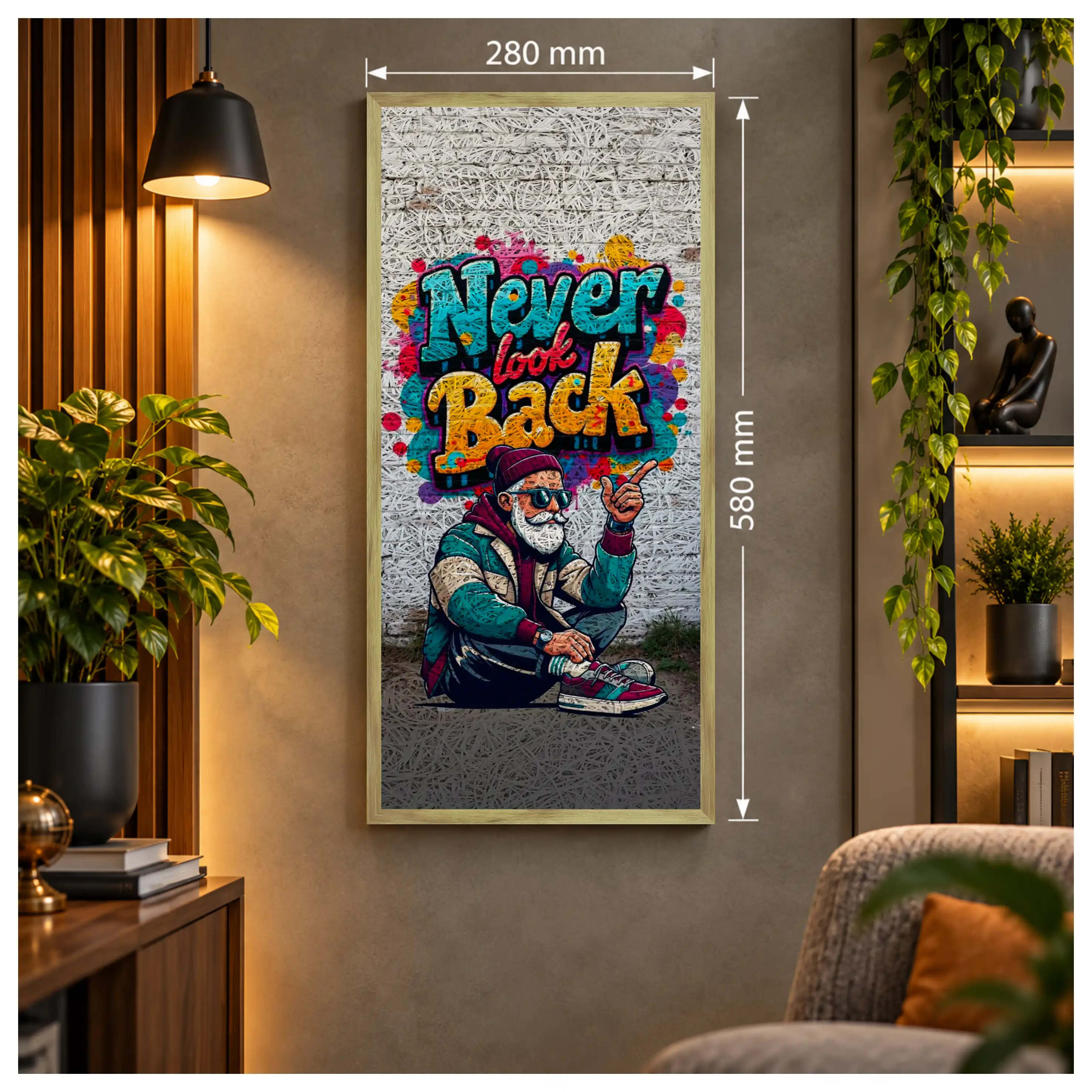 Never Look Back Old Gold Acoustic Photo Frame view 3