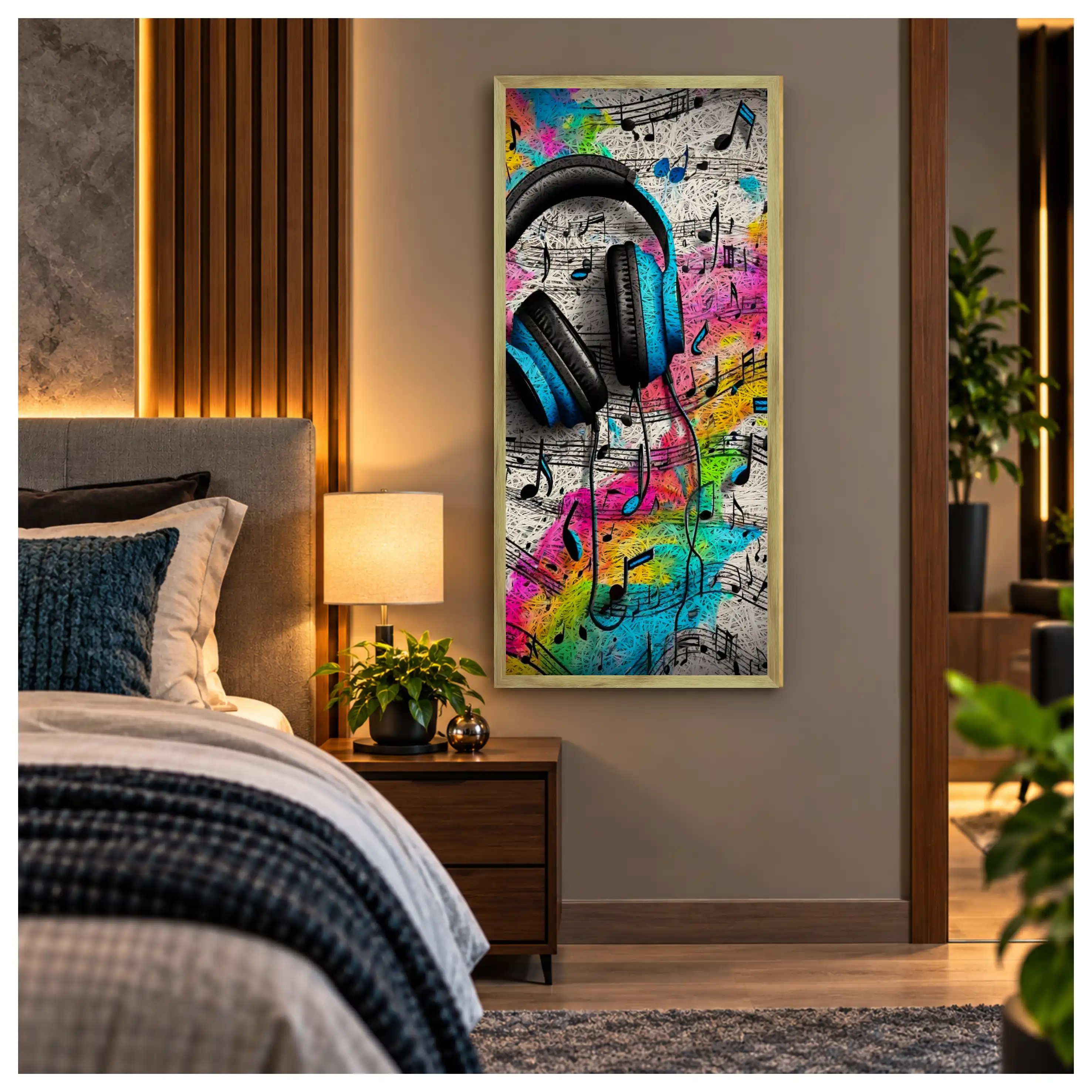 Headfone Old Gold Acoustic Photo Frame
