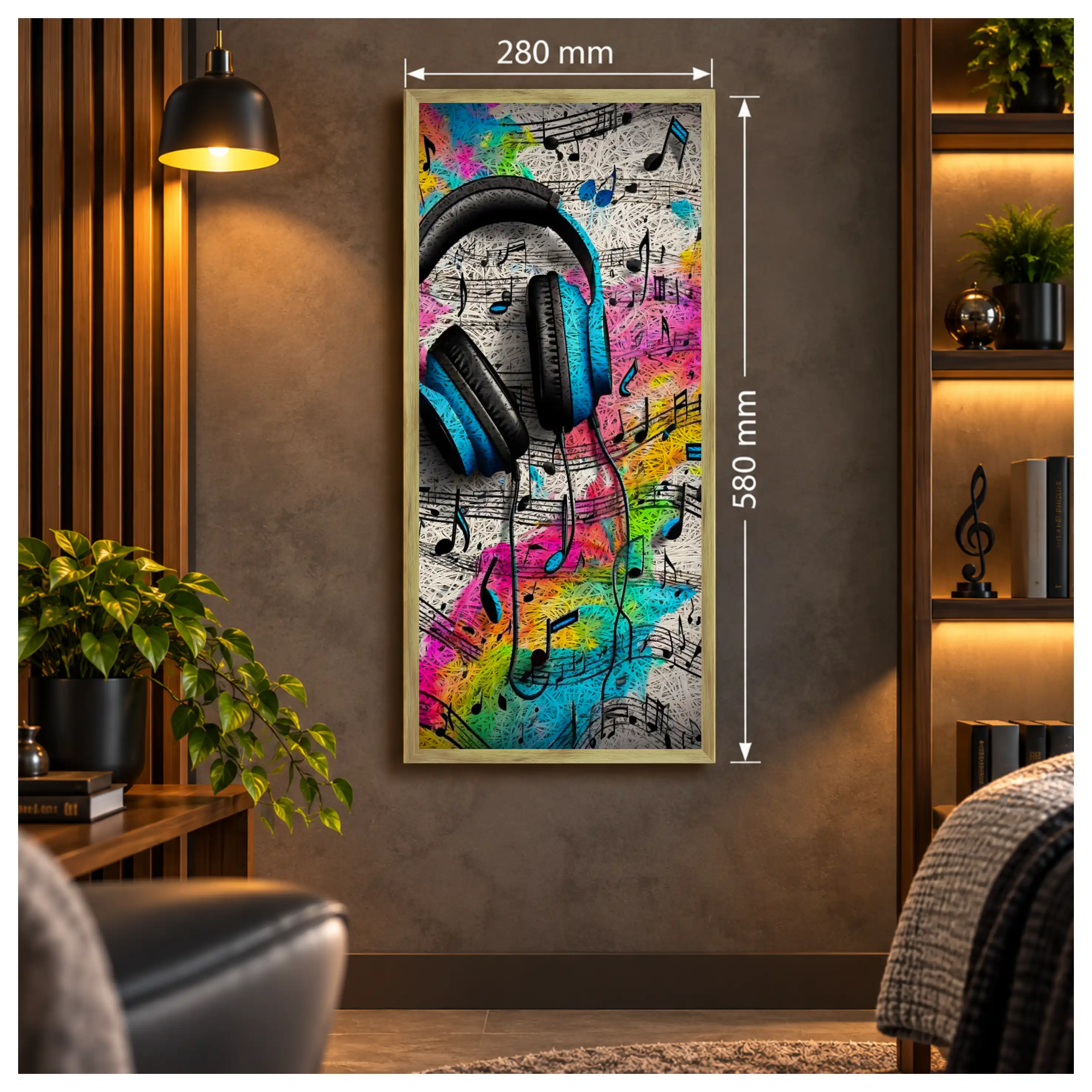 Headfone Old Gold Acoustic Photo Frame view 4