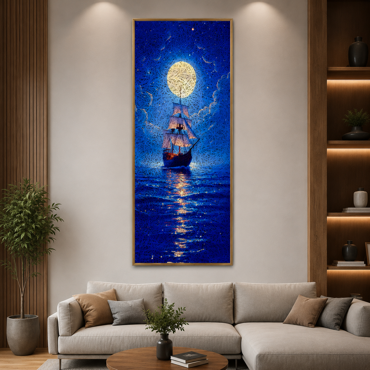 Sea Boat Acoustic Photo with Frame