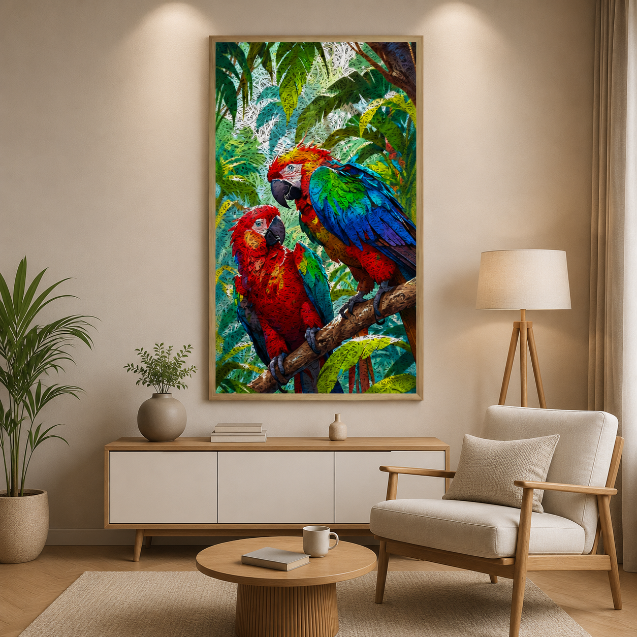 Parrot Acoustic Photo with Frame